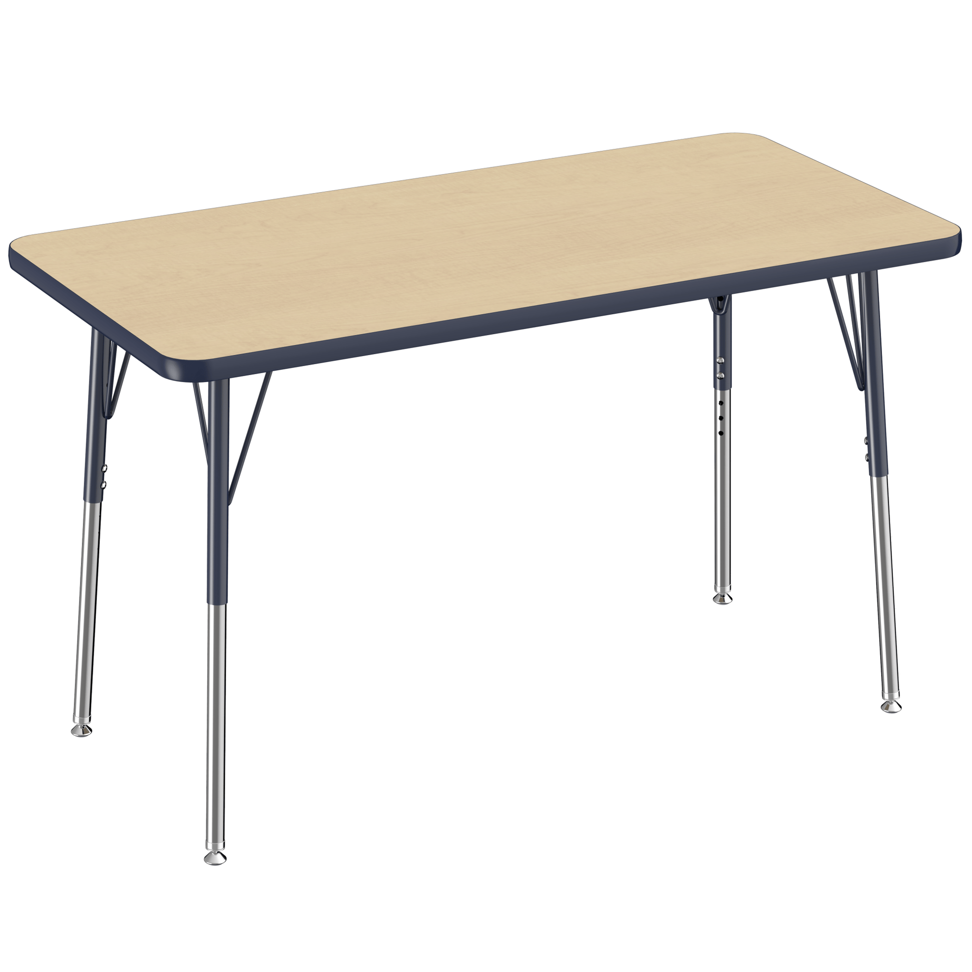 FDP 24" x 48" Rectangle T - Molding Activity Table with Adjustable Standard Swivel Glide Legs (FDP - 10007 - XX) - SchoolOutlet