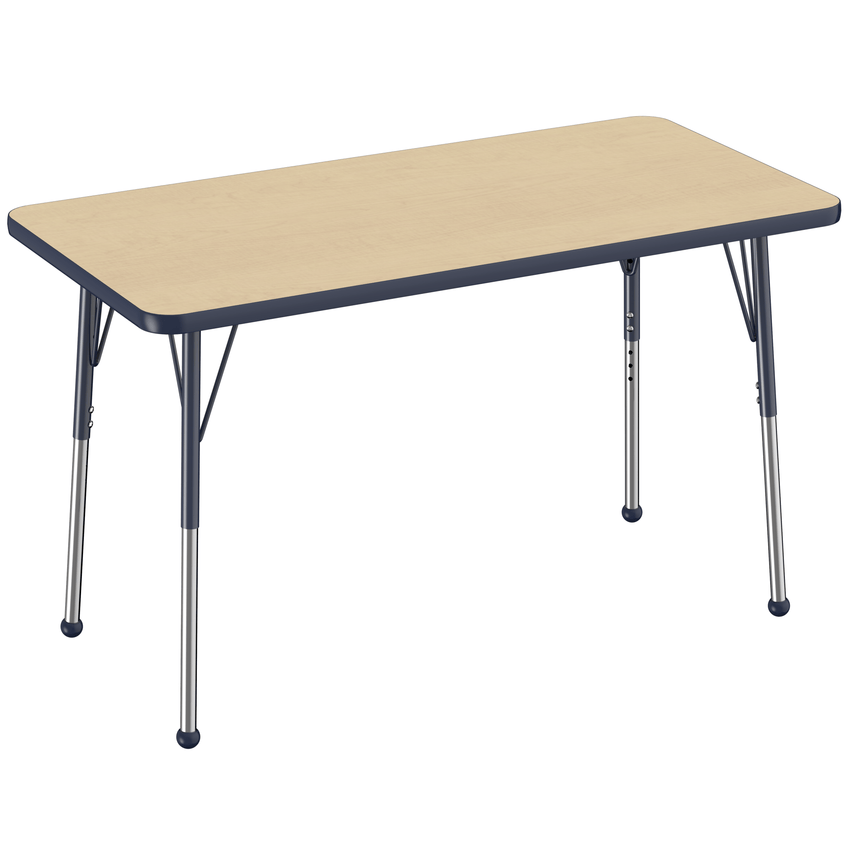 FDP 24" x 48" Rectangle T - Molding Activity Table with Adjustable Standard Ball Glide Legs (FDP - 10008 - XX) - SchoolOutlet