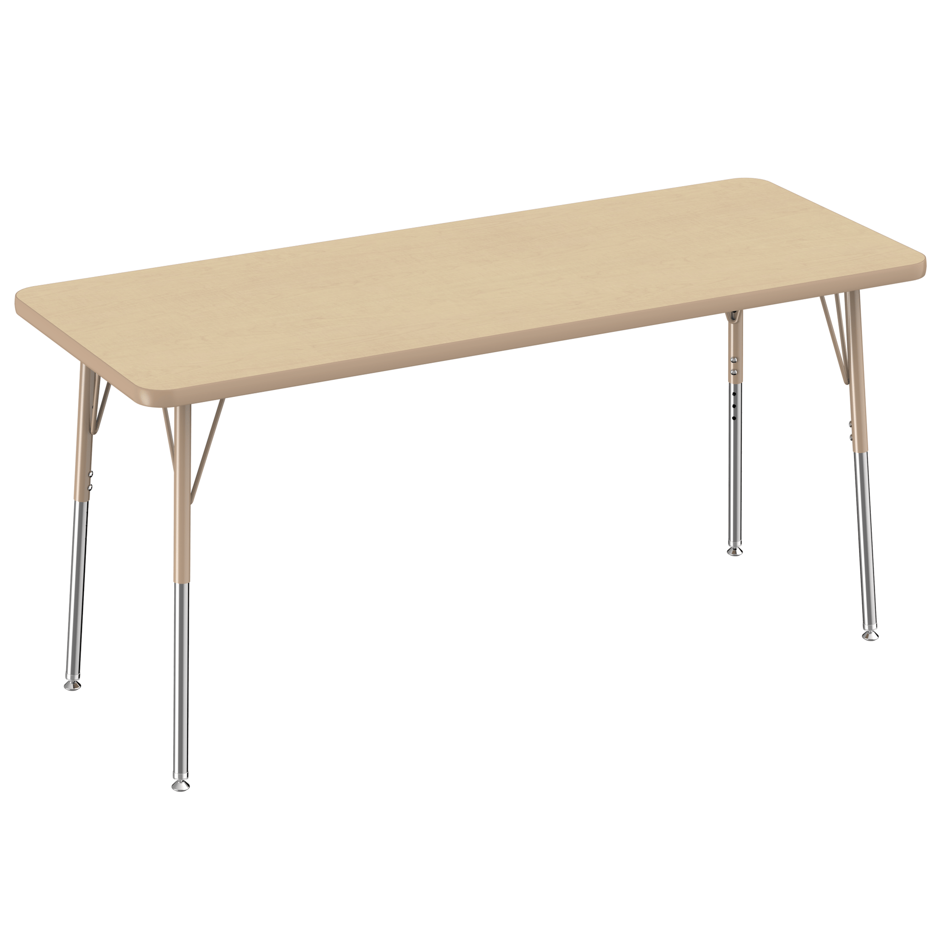 FDP 24" x 60" Rectangle T - Molding Activity Table with Adjustable Standard Swivel Glide Legs (FDP - 10011 - XX) - SchoolOutlet