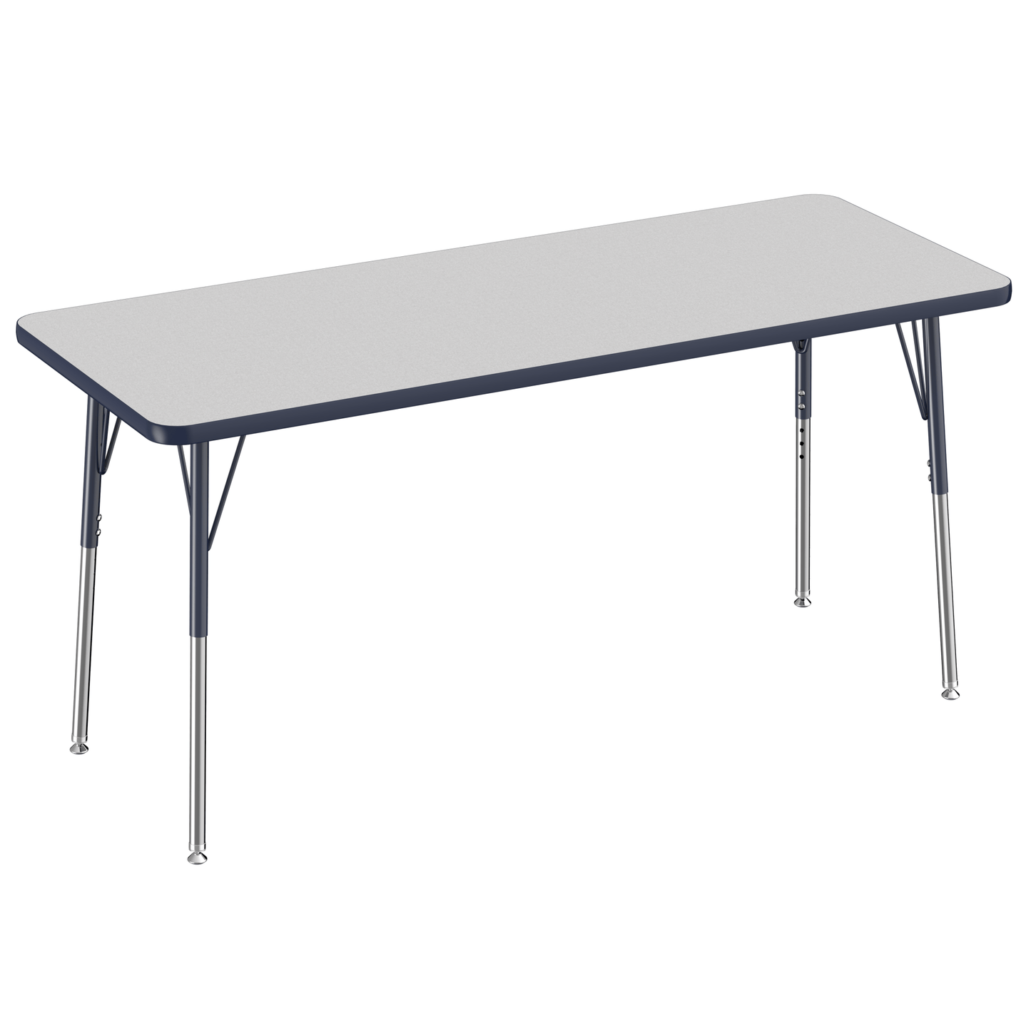 FDP 24" x 60" Rectangle T - Molding Activity Table with Adjustable Standard Swivel Glide Legs (FDP - 10011 - XX) - SchoolOutlet