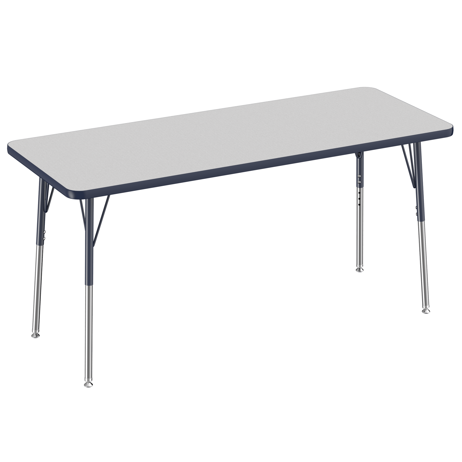 FDP 24" x 60" Rectangle T - Molding Activity Table with Adjustable Standard Swivel Glide Legs (FDP - 10011 - XX) - SchoolOutlet