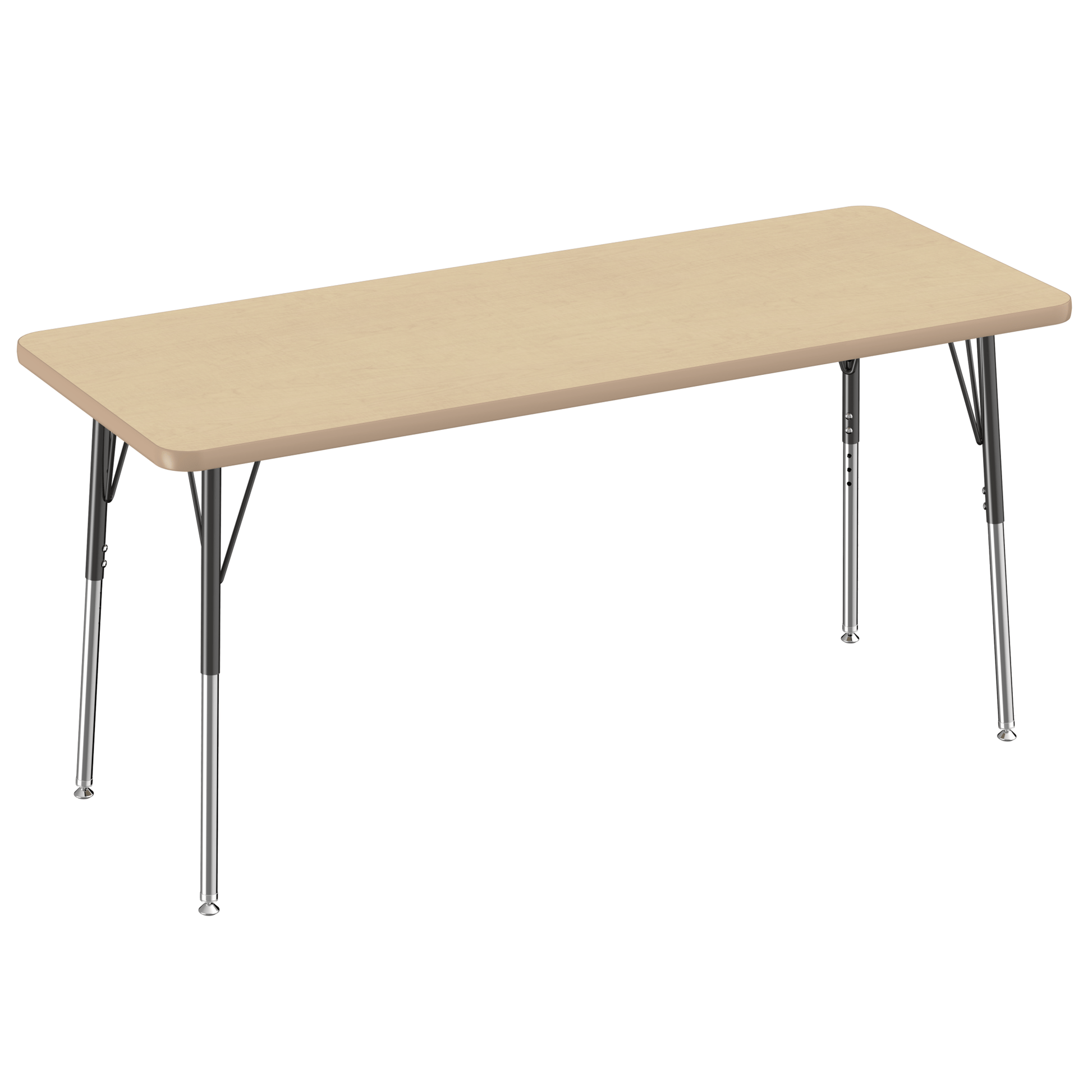 FDP 24" x 60" Rectangle T - Molding Activity Table with Adjustable Standard Swivel Glide Legs (FDP - 10011 - XX) - SchoolOutlet