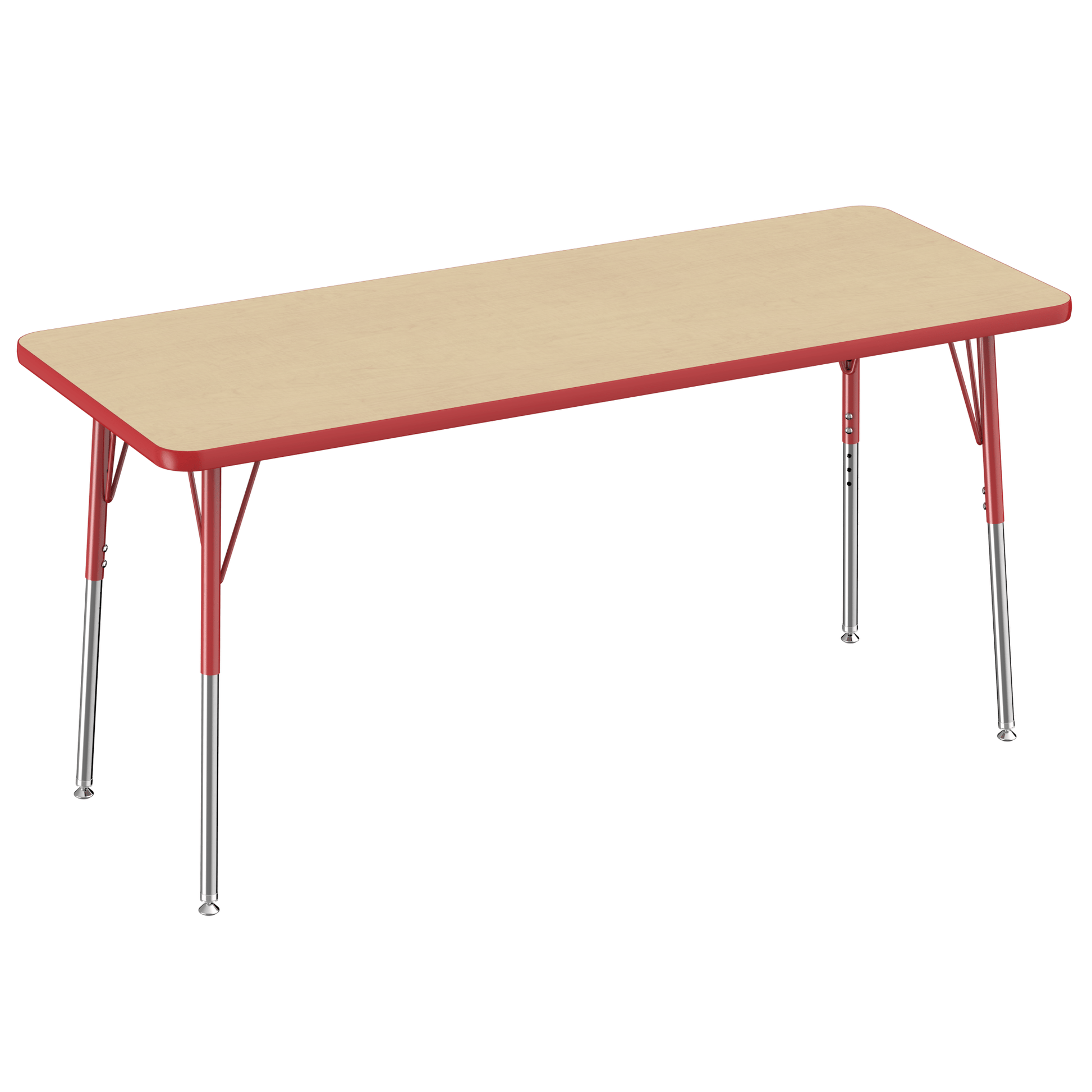 FDP 24" x 60" Rectangle T - Molding Activity Table with Adjustable Standard Swivel Glide Legs (FDP - 10011 - XX) - SchoolOutlet