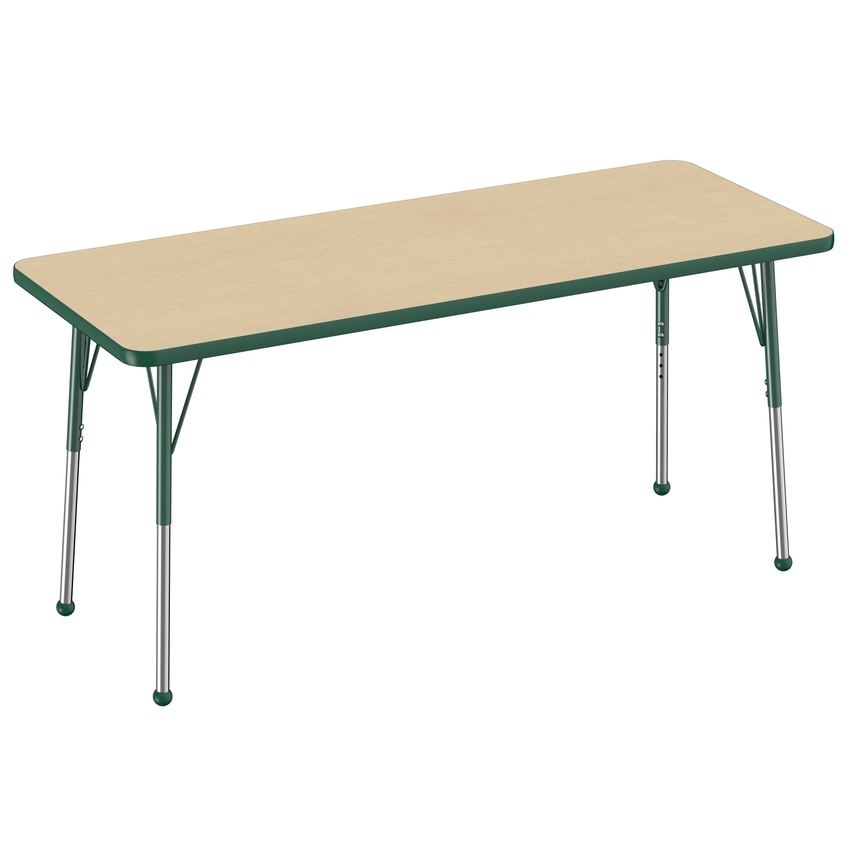 FDP 24" x 60" Rectangle T - Molding Activity Table with Adjustable Standard Ball Glide Legs (FDP - 10012 - XX) - SchoolOutlet