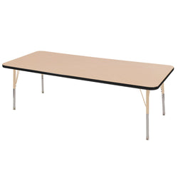 FDP 24" x 72" Rectangle T-Molding Activity Table with Adjustable Standard Swivel Glide Legs  (FDP-10015-XX)