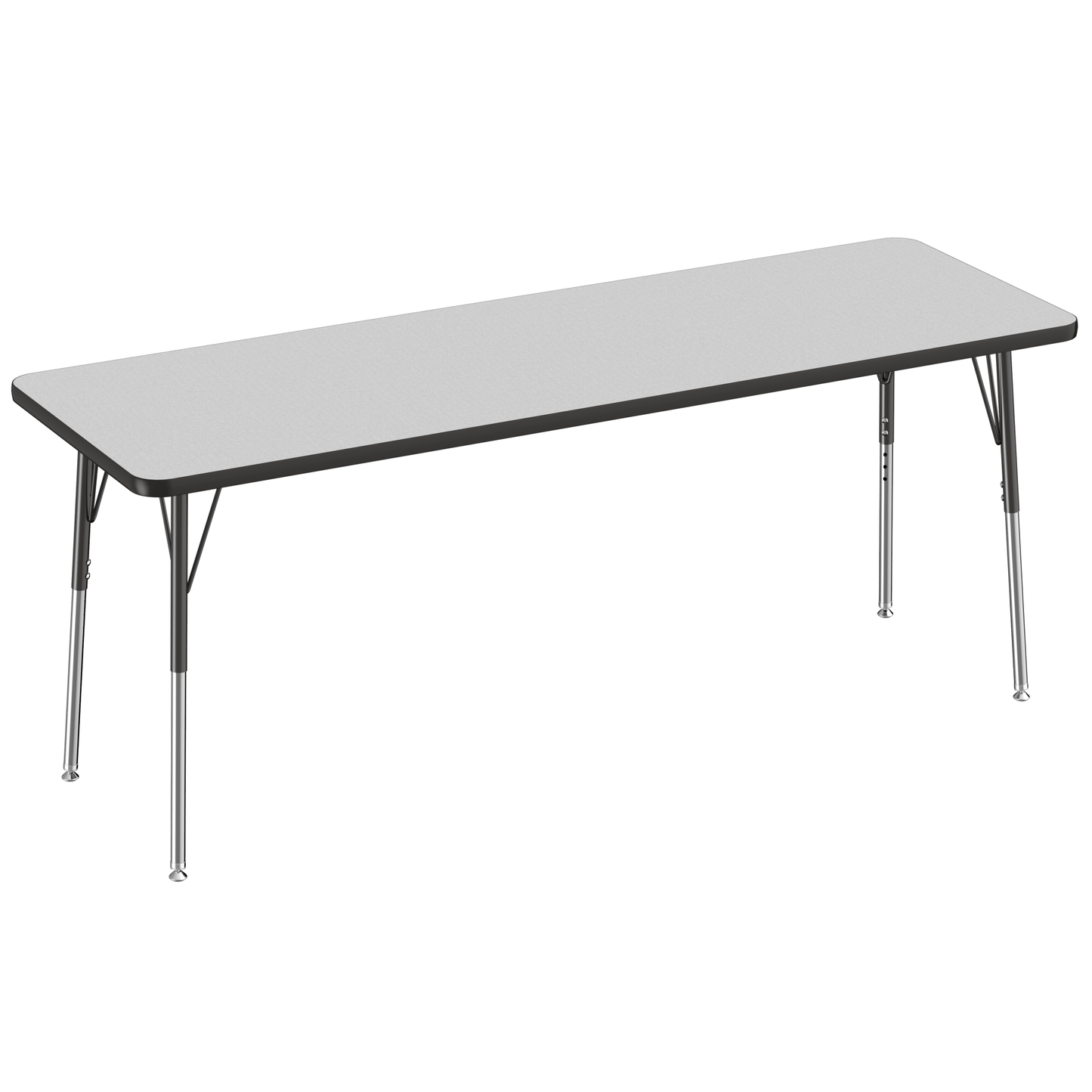 FDP 24" x 72" Rectangle T - Molding Activity Table with Adjustable Standard Swivel Glide Legs (FDP - 10015 - XX) - SchoolOutlet