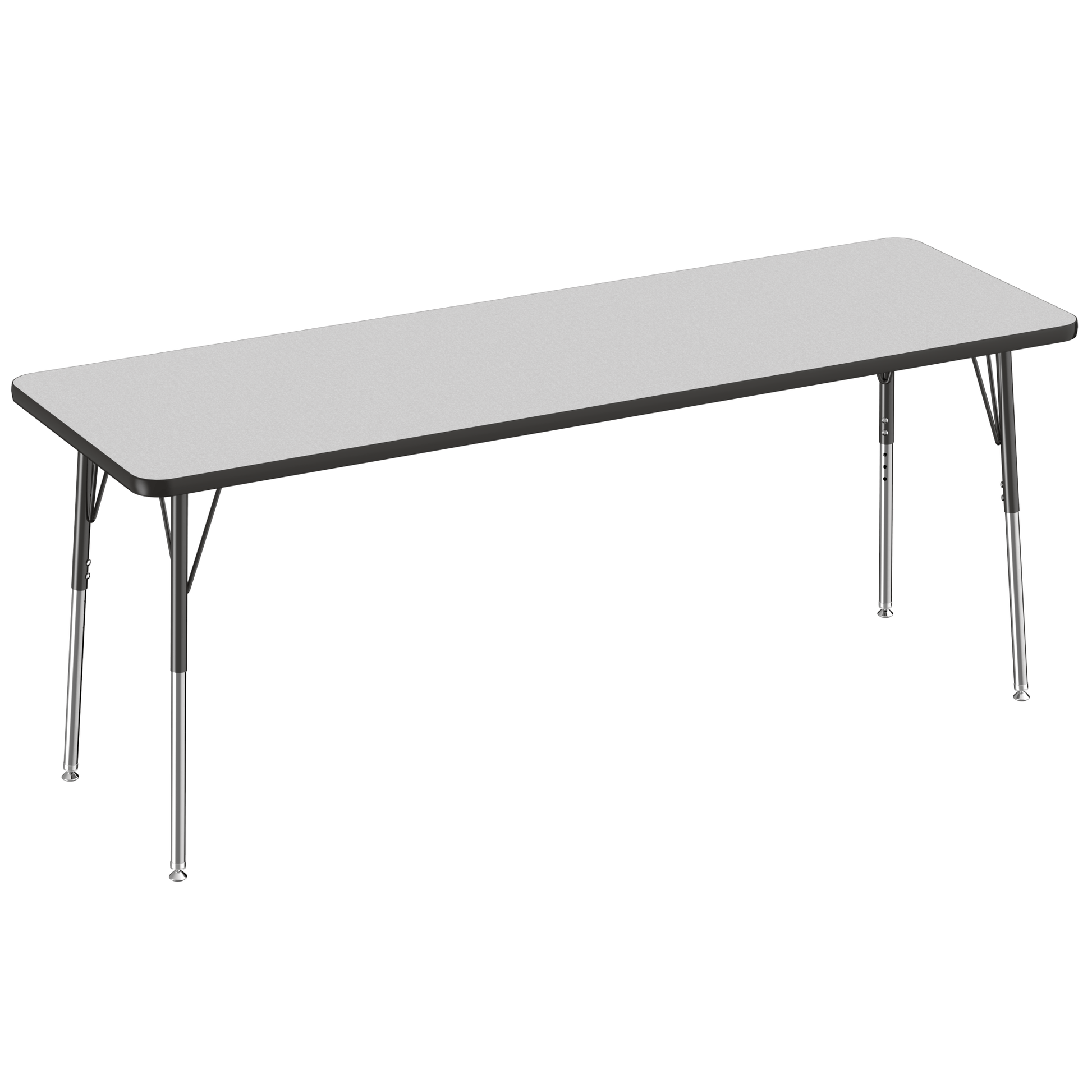 FDP 24" x 72" Rectangle T - Molding Activity Table with Adjustable Standard Swivel Glide Legs (FDP - 10015 - XX) - SchoolOutlet