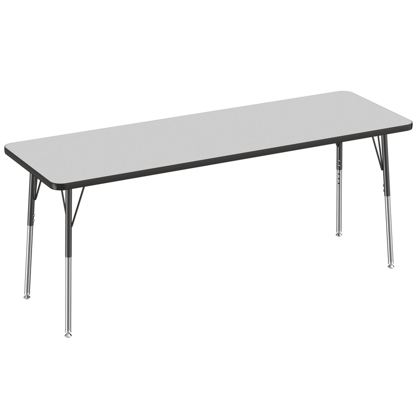 FDP 24" x 72" Rectangle T - Molding Activity Table with Adjustable Standard Swivel Glide Legs (FDP - 10015 - XX) - SchoolOutlet