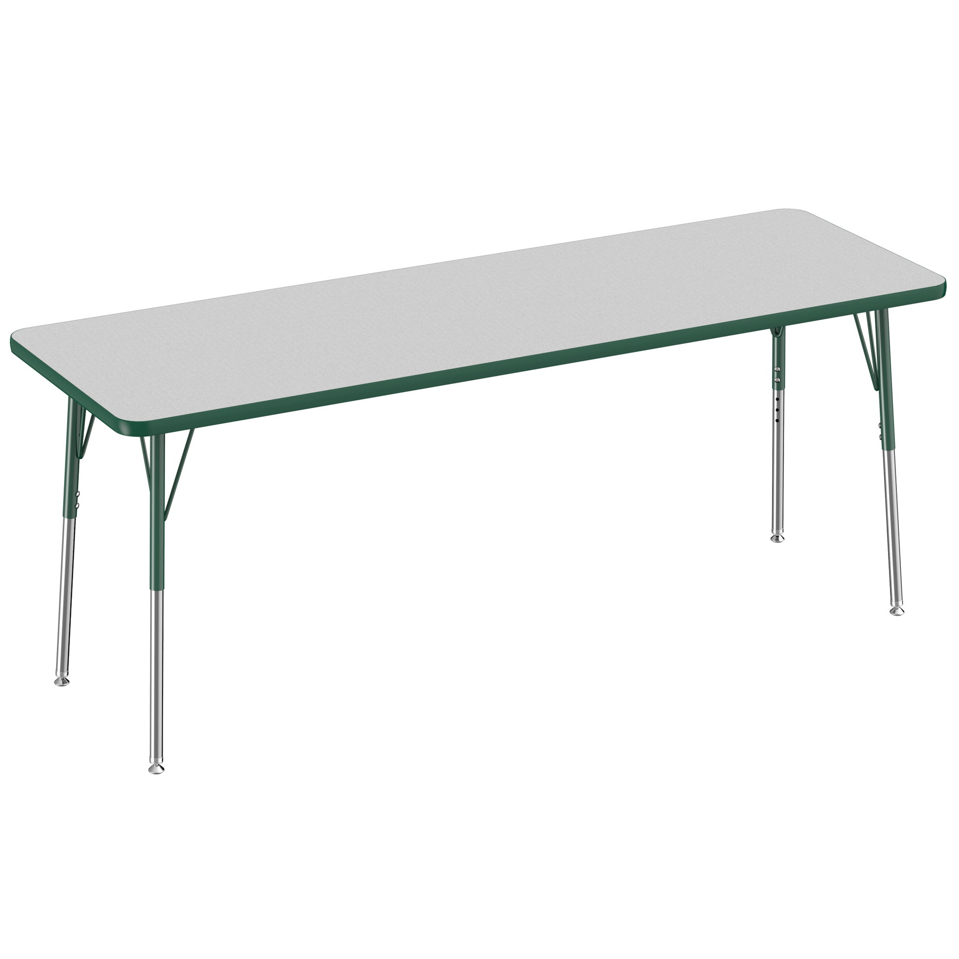 FDP 24" x 72" Rectangle T - Molding Activity Table with Adjustable Standard Swivel Glide Legs (FDP - 10015 - XX) - SchoolOutlet