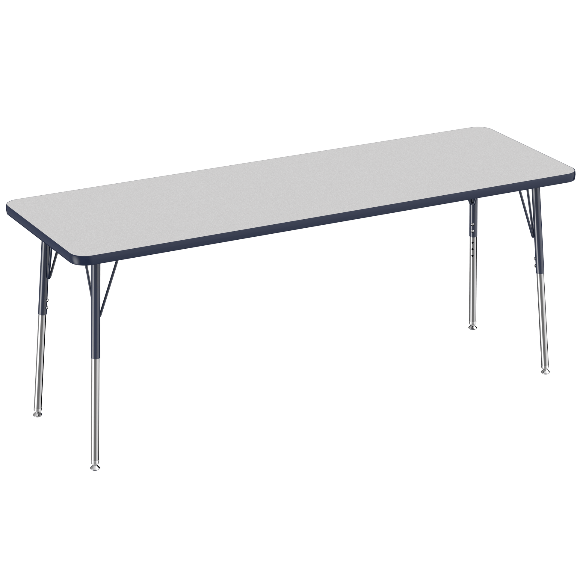 FDP 24" x 72" Rectangle T - Molding Activity Table with Adjustable Standard Swivel Glide Legs (FDP - 10015 - XX) - SchoolOutlet