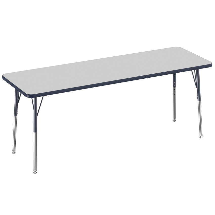 FDP 24" x 72" Rectangle T - Molding Activity Table with Adjustable Standard Swivel Glide Legs (FDP - 10015 - XX) - SchoolOutlet