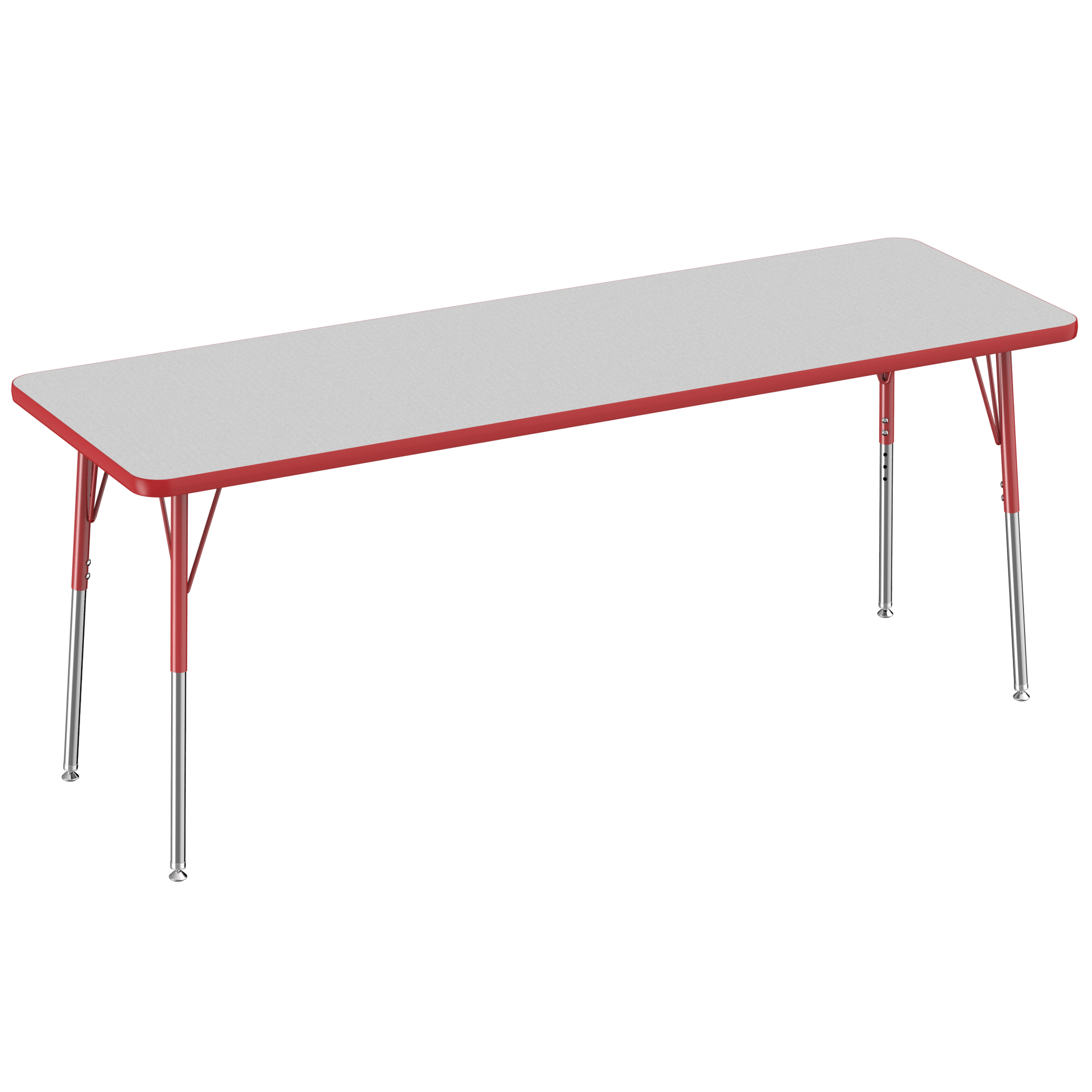 FDP 24" x 72" Rectangle T - Molding Activity Table with Adjustable Standard Swivel Glide Legs (FDP - 10015 - XX) - SchoolOutlet