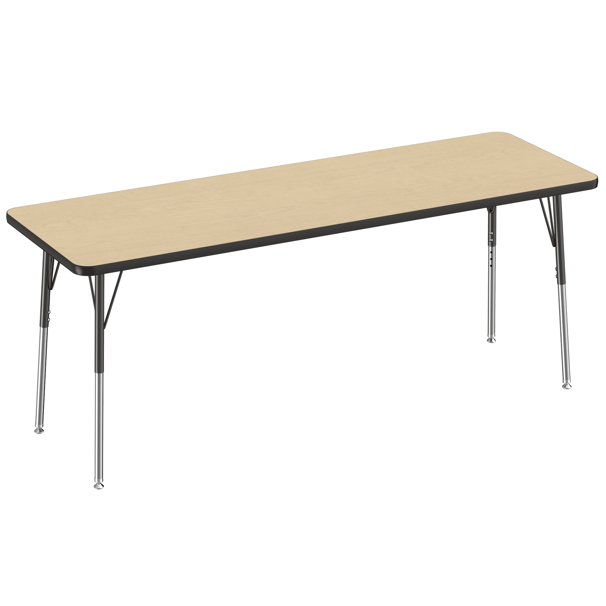 FDP 24" x 72" Rectangle T - Molding Activity Table with Adjustable Standard Swivel Glide Legs (FDP - 10015 - XX) - SchoolOutlet