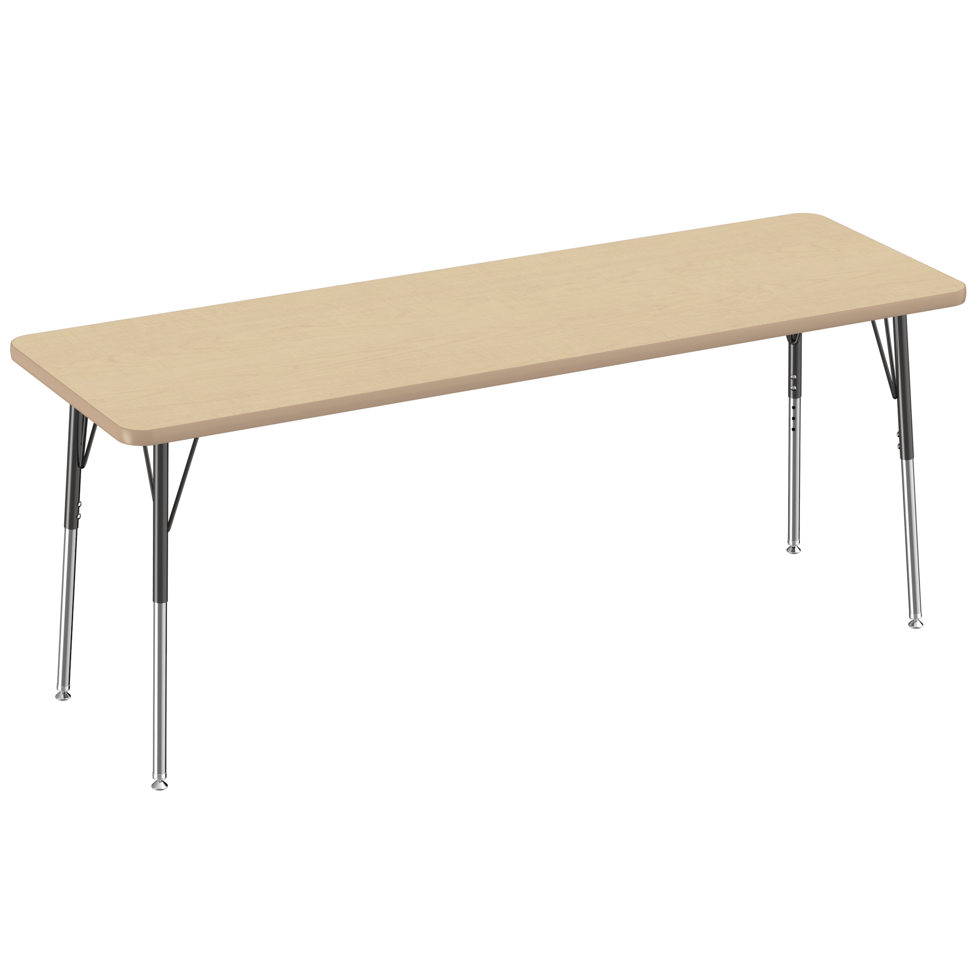 FDP 24" x 72" Rectangle T - Molding Activity Table with Adjustable Standard Swivel Glide Legs (FDP - 10015 - XX) - SchoolOutlet