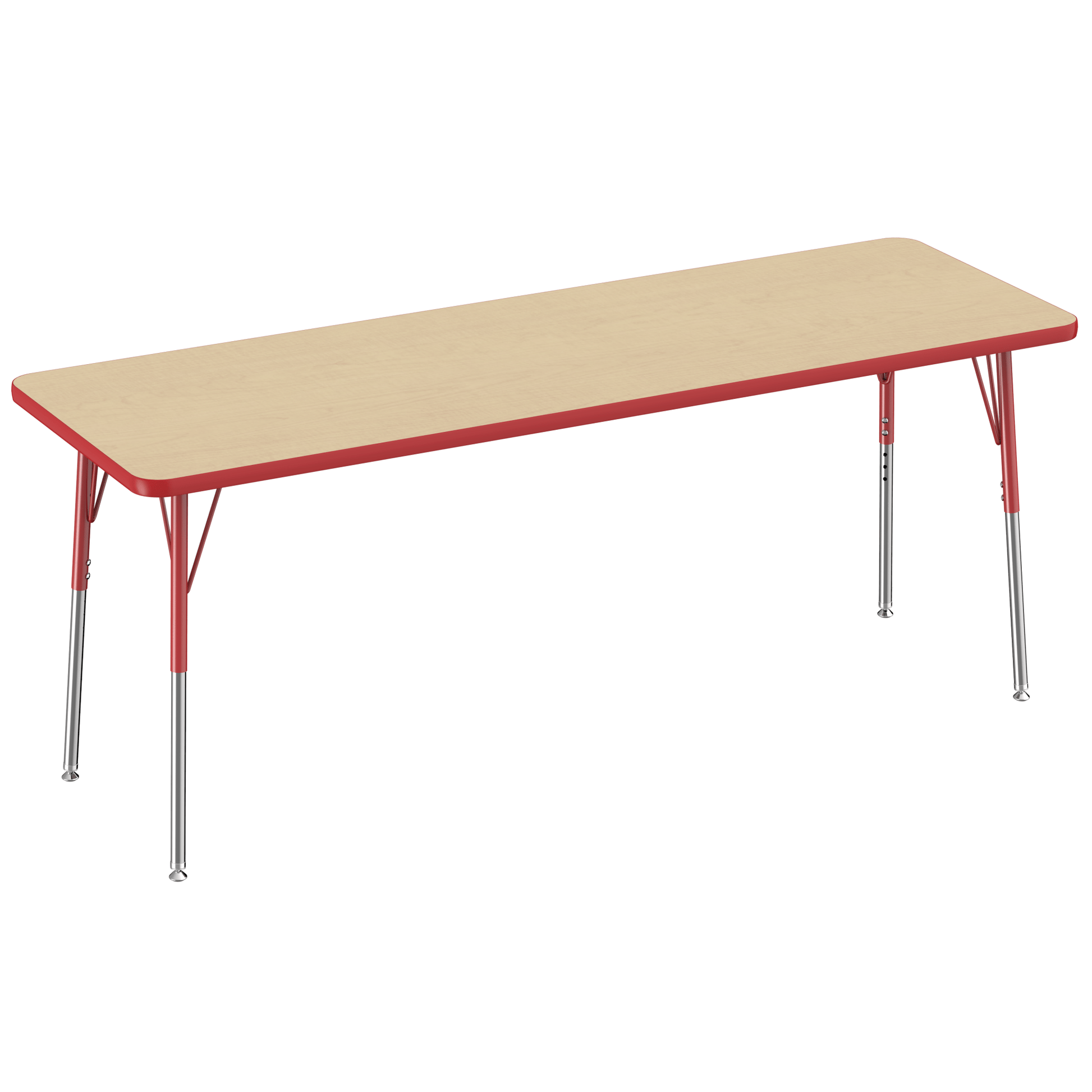 FDP 24" x 72" Rectangle T - Molding Activity Table with Adjustable Standard Swivel Glide Legs (FDP - 10015 - XX) - SchoolOutlet