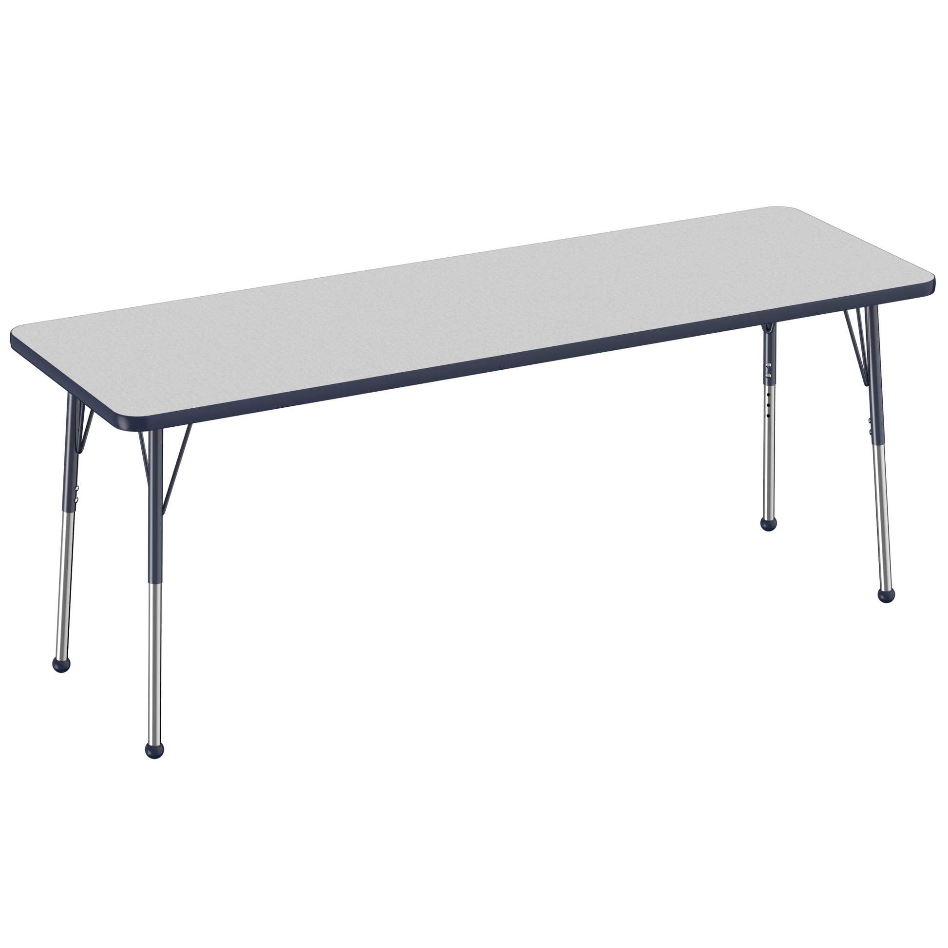 FDP 24" x 72" Rectangle T - Molding Activity Table with Adjustable Standard Ball Glide Legs (FDP - 10016 - XX) - SchoolOutlet