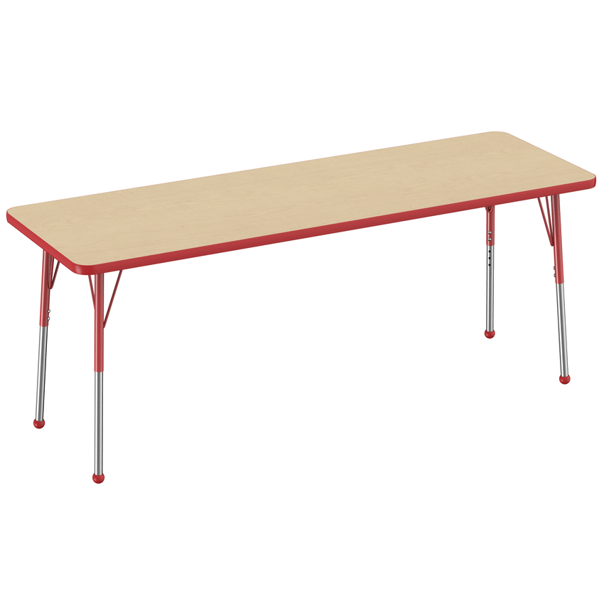 FDP 24" x 72" Rectangle T - Molding Activity Table with Adjustable Standard Ball Glide Legs (FDP - 10016 - XX) - SchoolOutlet
