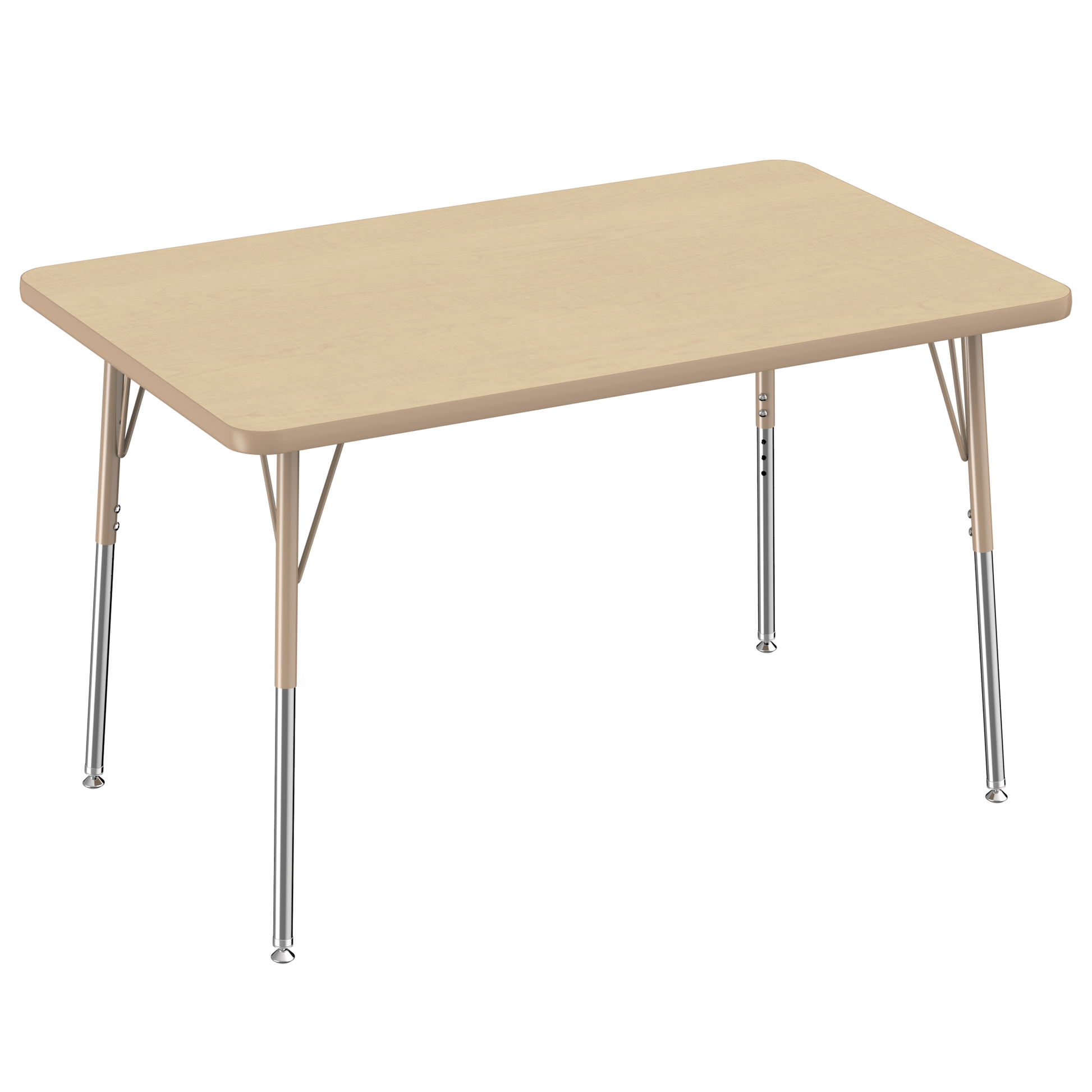FDP 30" x 48" Rectangle T - Molding Activity Table with Adjustable Standard Swivel Glide Legs (FDP - 10019 - XX) - SchoolOutlet