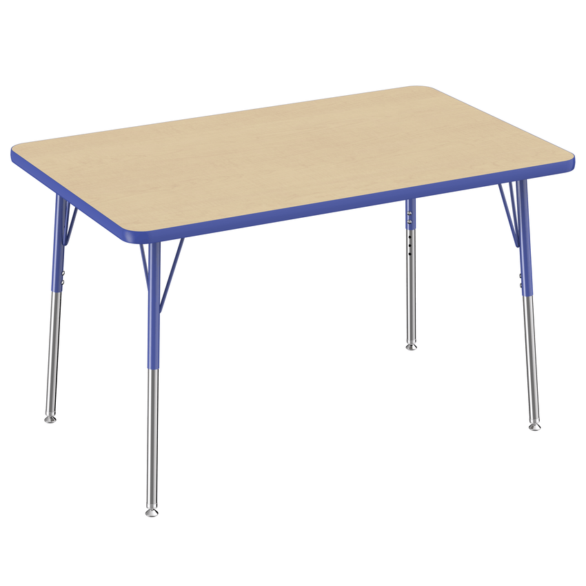 FDP 30" x 48" Rectangle T - Molding Activity Table with Adjustable Standard Swivel Glide Legs (FDP - 10019 - XX) - SchoolOutlet
