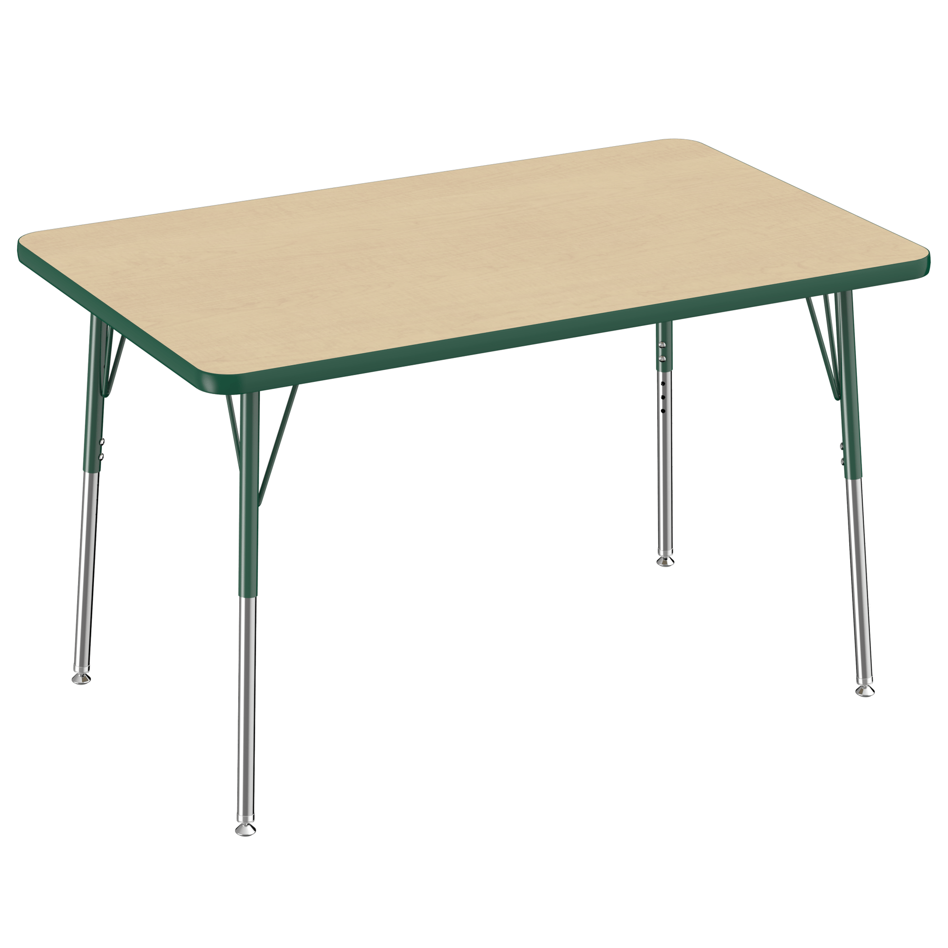 FDP 30" x 48" Rectangle T - Molding Activity Table with Adjustable Standard Swivel Glide Legs (FDP - 10019 - XX) - SchoolOutlet