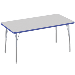 FDP 30" x 60" Rectangle T-Molding Activity Table with Adjustable Standard Swivel Glide Legs  (FDP-10023-XX)