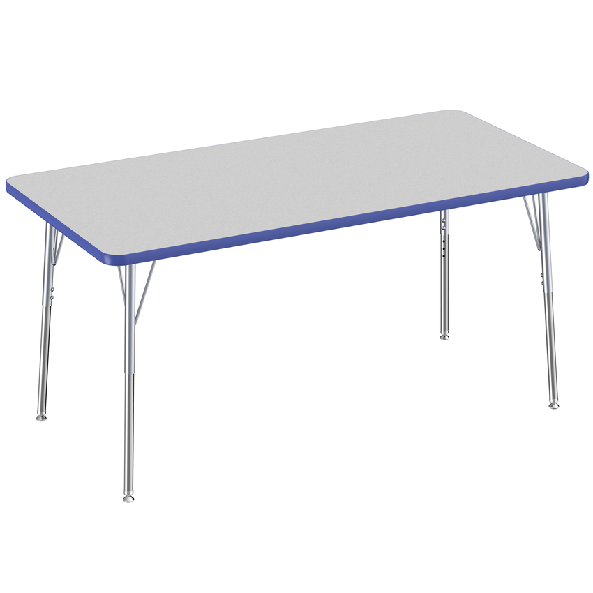 FDP 30" x 60" Rectangle T - Molding Activity Table with Adjustable Standard Swivel Glide Legs (FDP - 10023 - XX) - SchoolOutlet