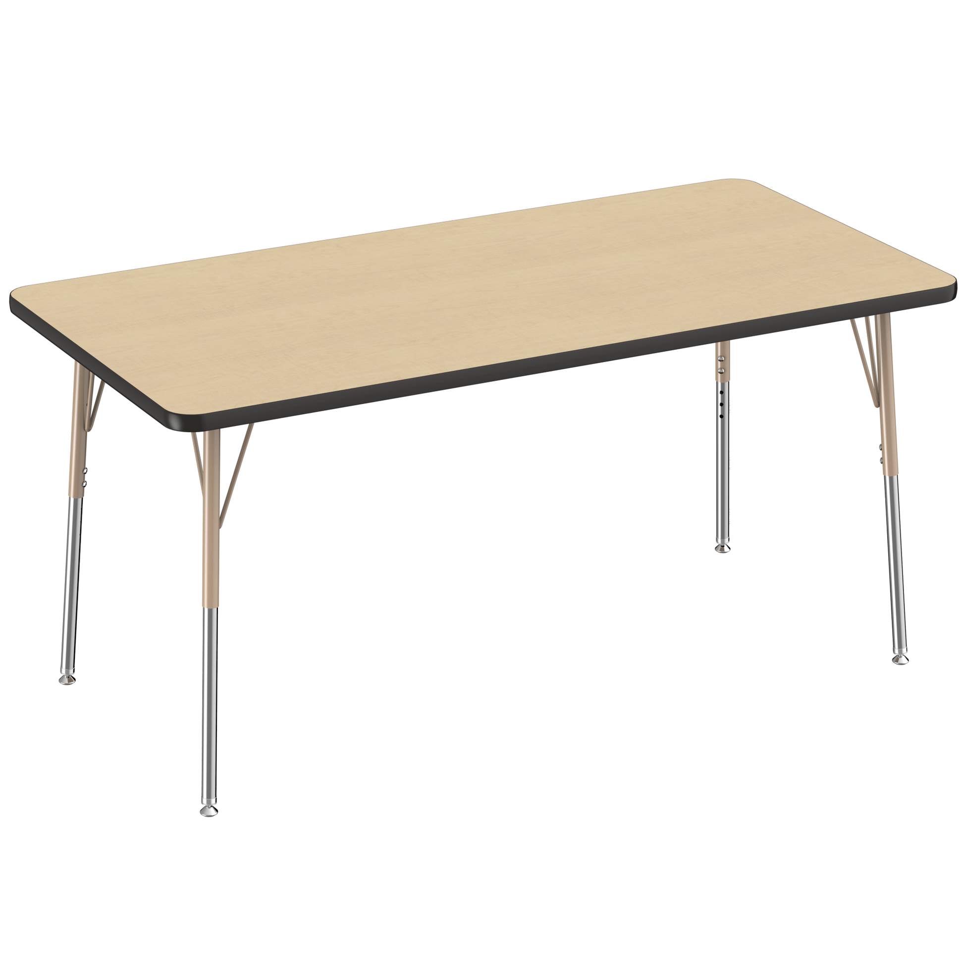 FDP 30" x 60" Rectangle T - Molding Activity Table with Adjustable Standard Swivel Glide Legs (FDP - 10023 - XX) - SchoolOutlet
