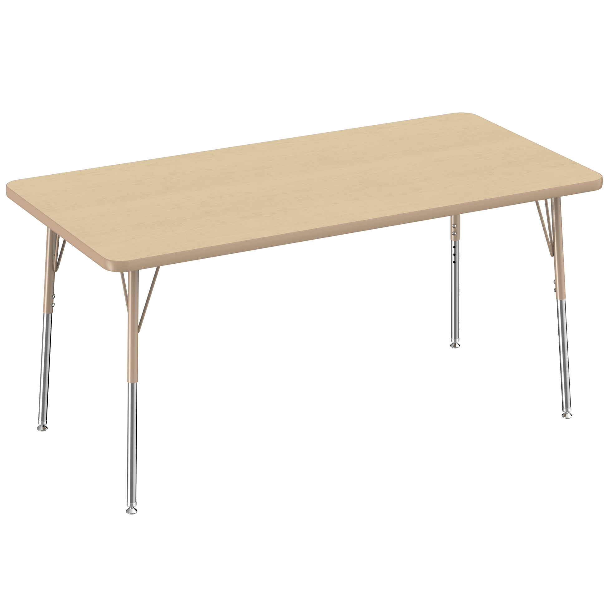 FDP 30" x 60" Rectangle T - Molding Activity Table with Adjustable Standard Swivel Glide Legs (FDP - 10023 - XX) - SchoolOutlet