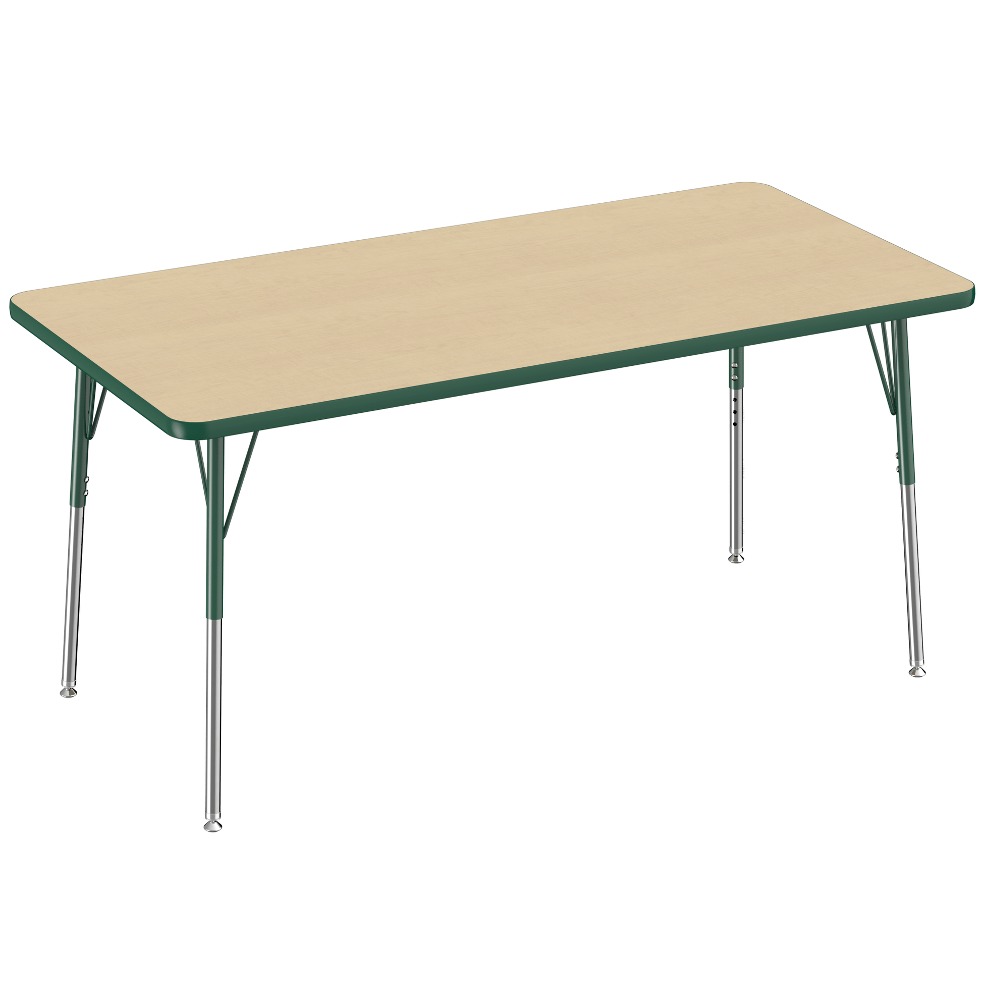 FDP 30" x 60" Rectangle T - Molding Activity Table with Adjustable Standard Swivel Glide Legs (FDP - 10023 - XX) - SchoolOutlet
