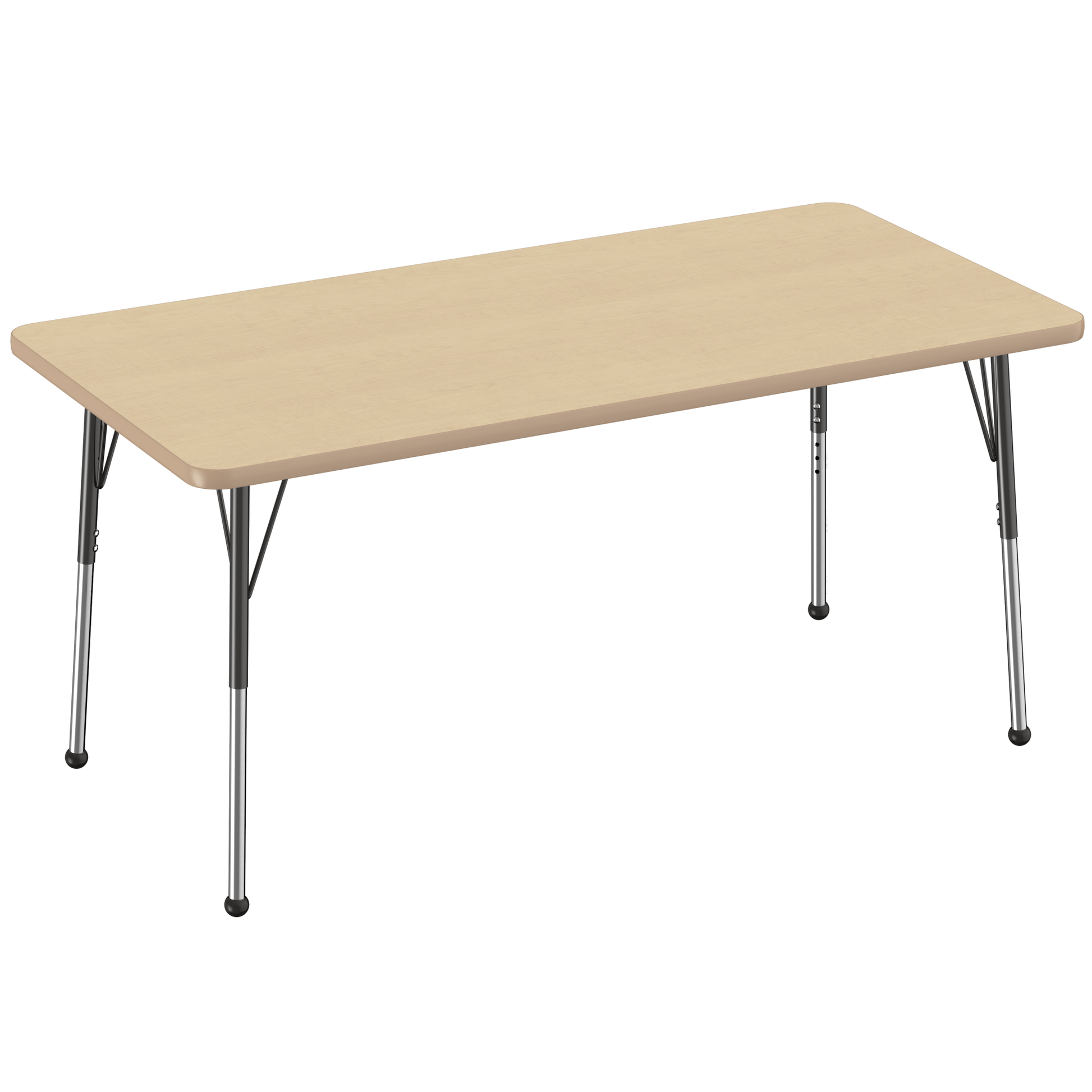 FDP 30" x 60" Rectangle T - Molding Activity Table with Adjustable Standard Ball Glide Legs (FDP - 10024 - XX) - SchoolOutlet