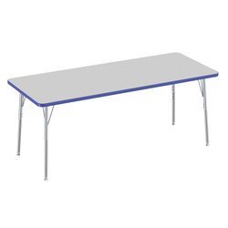 FDP 30" x 72" Rectangle T-Molding Activity Table with Adjustable Standard Swivel Glide Legs  (FDP-10027-XX)
