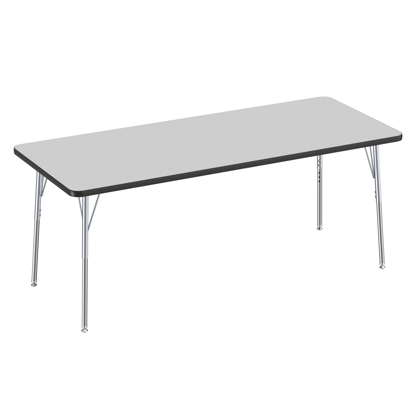 FDP 30" x 72" Rectangle T - Molding Activity Table with Adjustable Standard Swivel Glide Legs (FDP - 10027 - XX) - SchoolOutlet