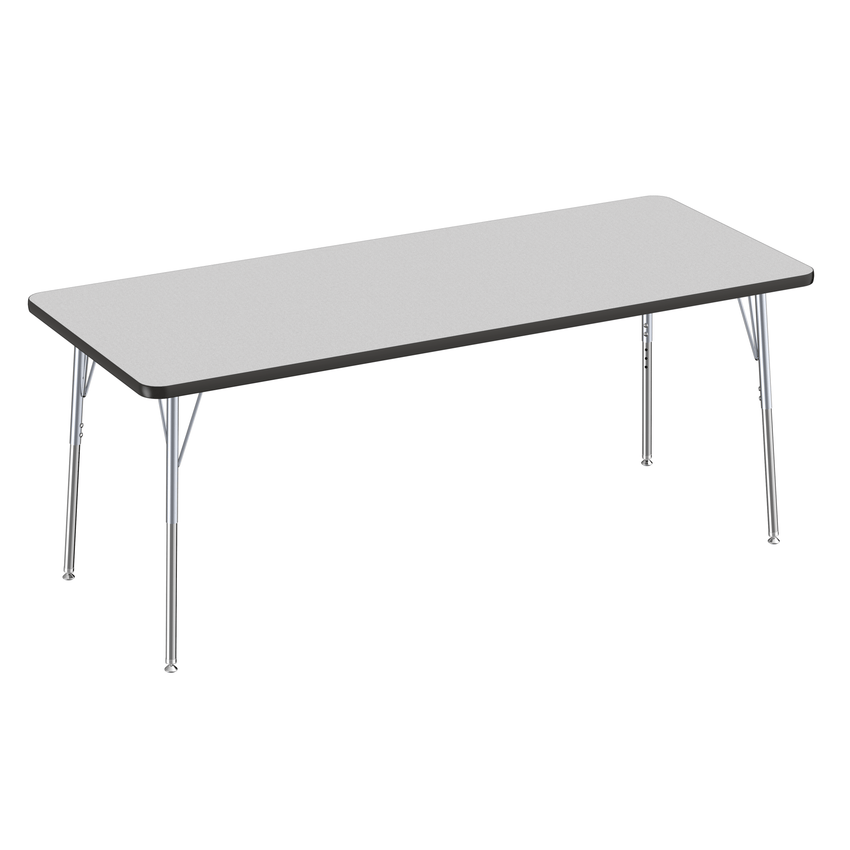 FDP 30" x 72" Rectangle T - Molding Activity Table with Adjustable Standard Swivel Glide Legs (FDP - 10027 - XX) - SchoolOutlet