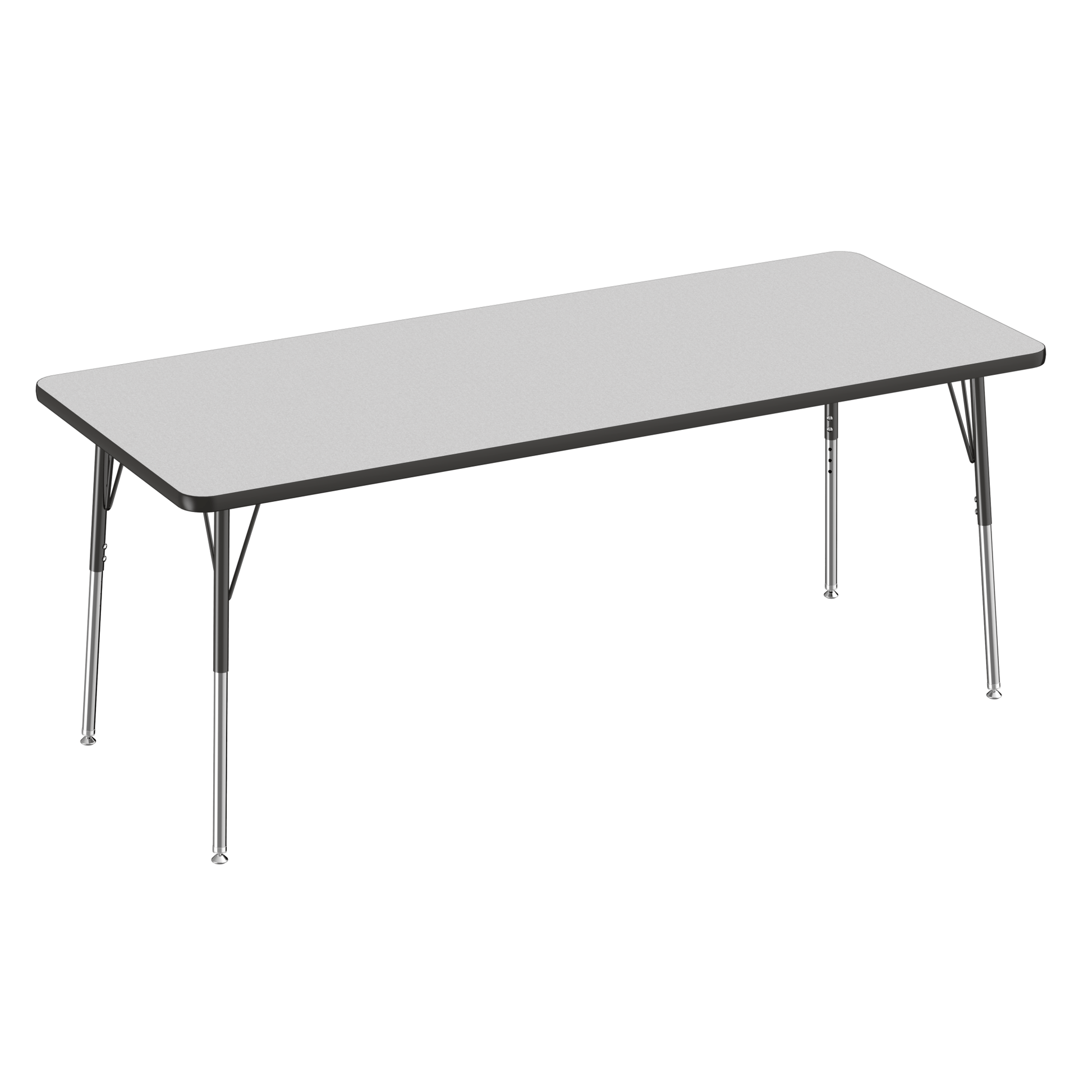 FDP 30" x 72" Rectangle T - Molding Activity Table with Adjustable Standard Swivel Glide Legs (FDP - 10027 - XX) - SchoolOutlet
