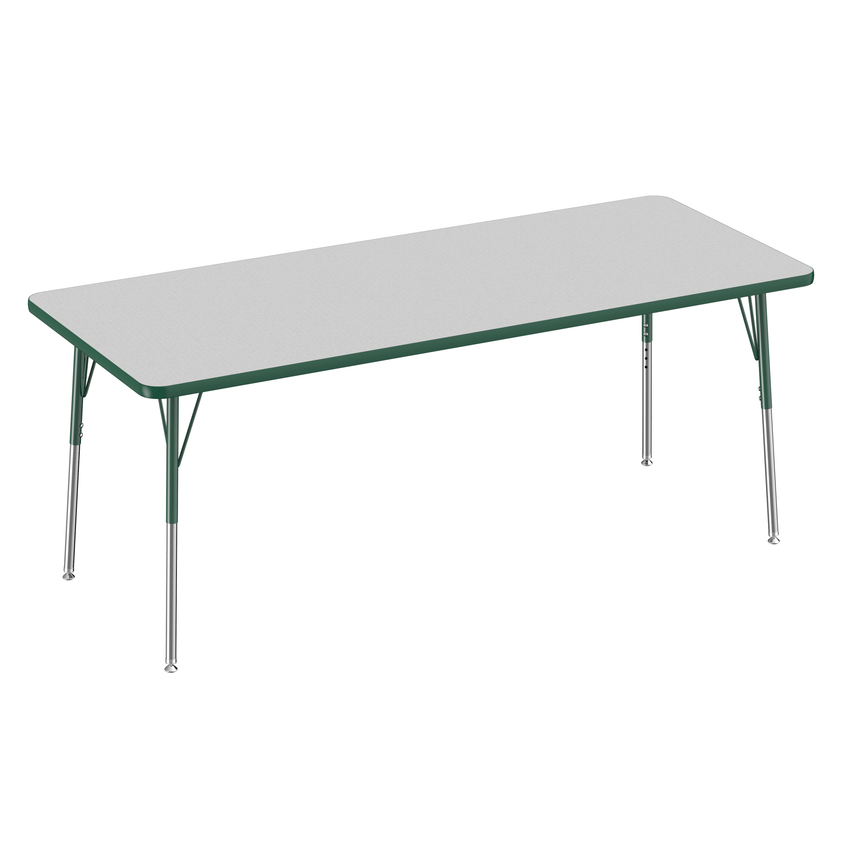 FDP 30" x 72" Rectangle T - Molding Activity Table with Adjustable Standard Swivel Glide Legs (FDP - 10027 - XX) - SchoolOutlet