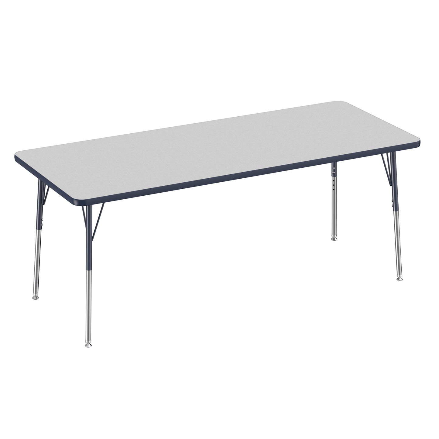 FDP 30" x 72" Rectangle T - Molding Activity Table with Adjustable Standard Swivel Glide Legs (FDP - 10027 - XX) - SchoolOutlet
