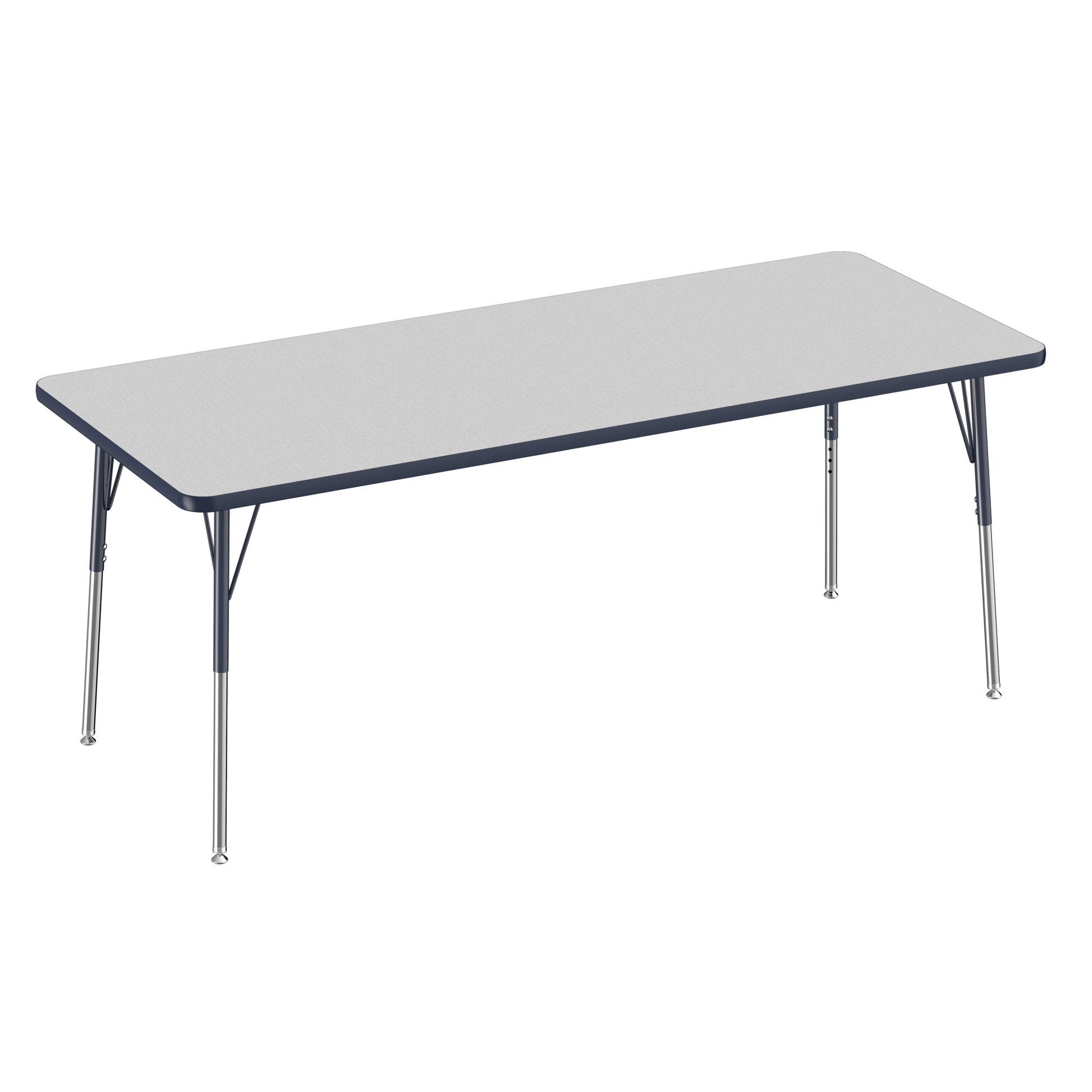 FDP 30" x 72" Rectangle T - Molding Activity Table with Adjustable Standard Swivel Glide Legs (FDP - 10027 - XX) - SchoolOutlet