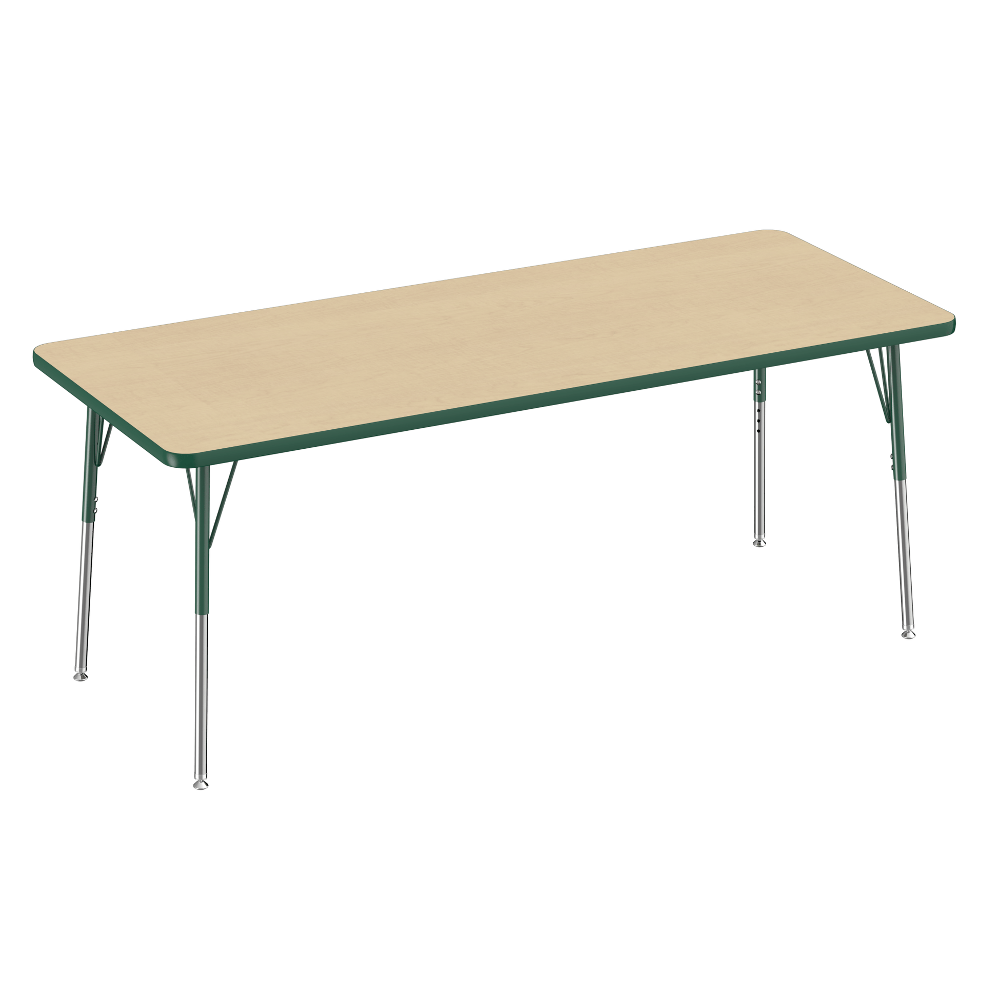 FDP 30" x 72" Rectangle T - Molding Activity Table with Adjustable Standard Swivel Glide Legs (FDP - 10027 - XX) - SchoolOutlet
