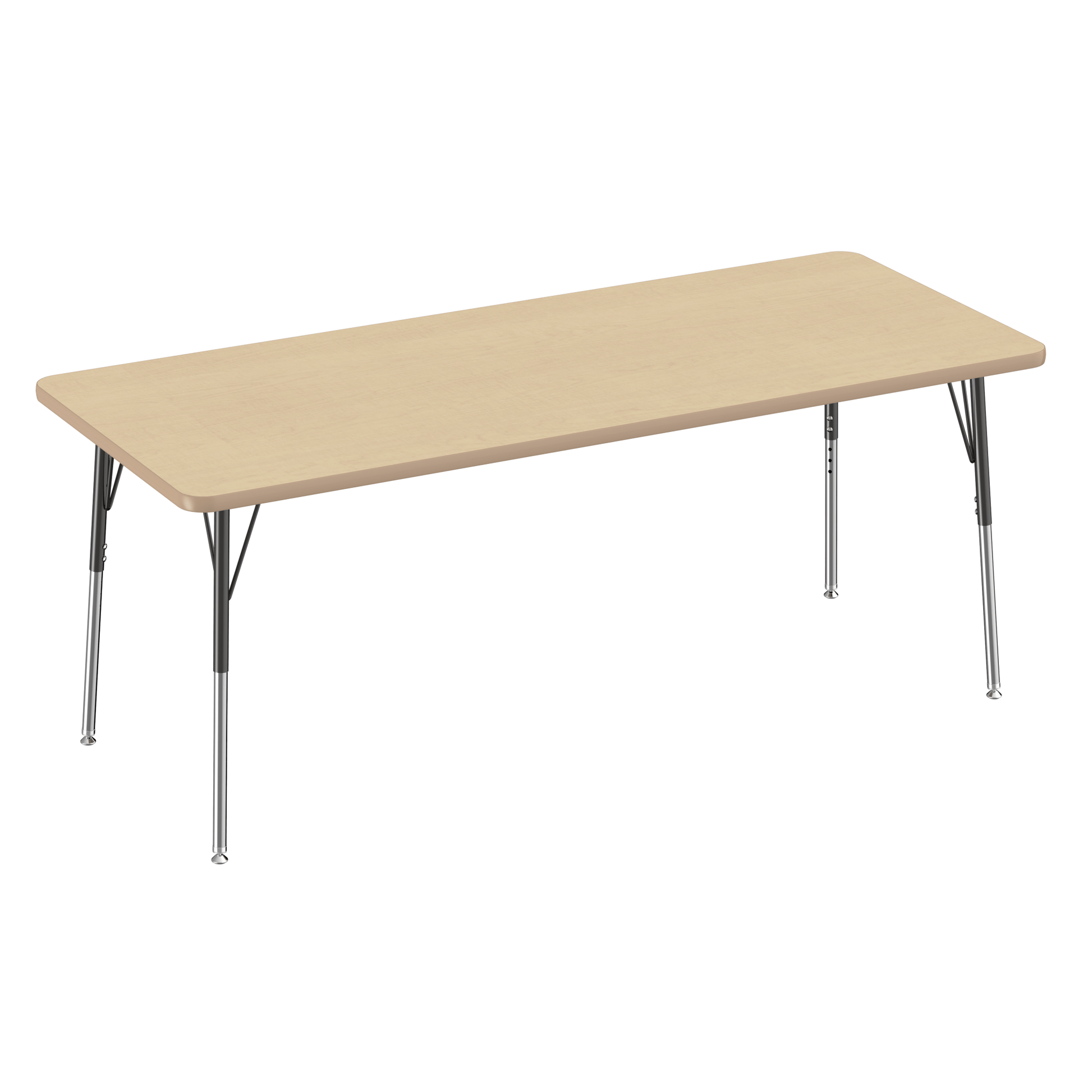 FDP 30" x 72" Rectangle T - Molding Activity Table with Adjustable Standard Swivel Glide Legs (FDP - 10027 - XX) - SchoolOutlet