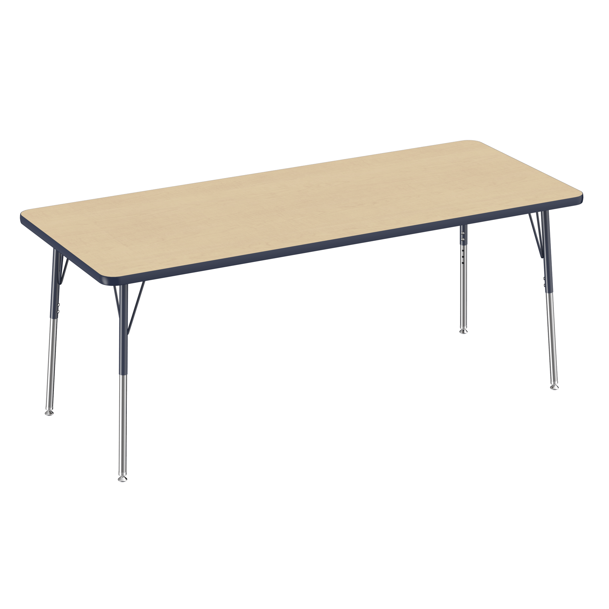 FDP 30" x 72" Rectangle T - Molding Activity Table with Adjustable Standard Swivel Glide Legs (FDP - 10027 - XX) - SchoolOutlet