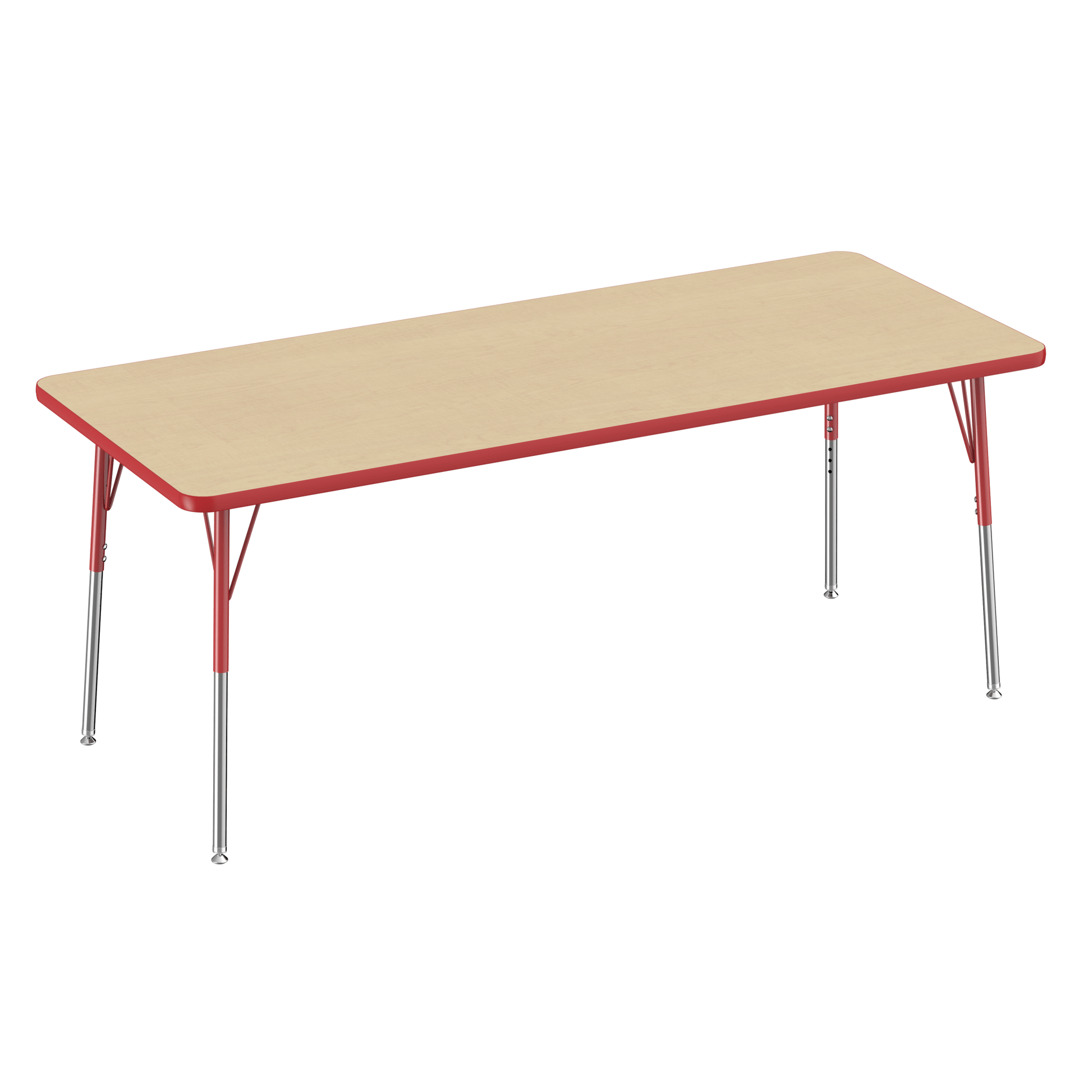 FDP 30" x 72" Rectangle T - Molding Activity Table with Adjustable Standard Swivel Glide Legs (FDP - 10027 - XX) - SchoolOutlet