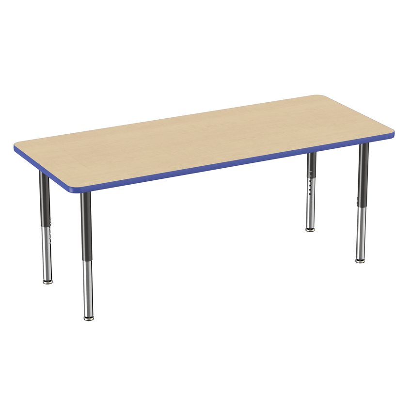 FDP 30" x 72" Rectangle T - Molding Activity Table with Adjustable Super Legs (FDP - 10030 - XX) - SchoolOutlet