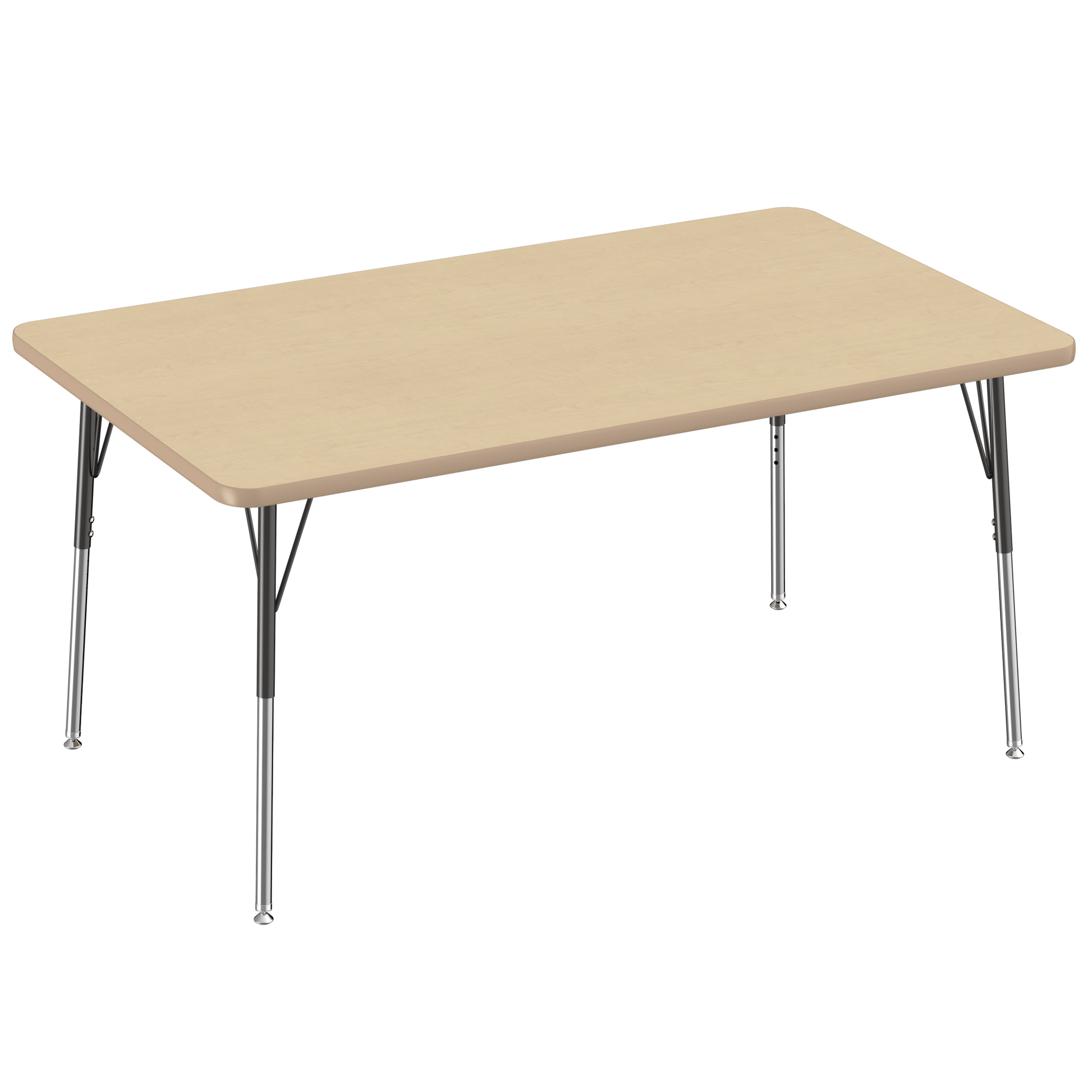 FDP 36" x 60" Rectangle T - Molding Activity Table with Adjustable Standard Swivel Glide Legs (FDP - 10031 - XX) - SchoolOutlet