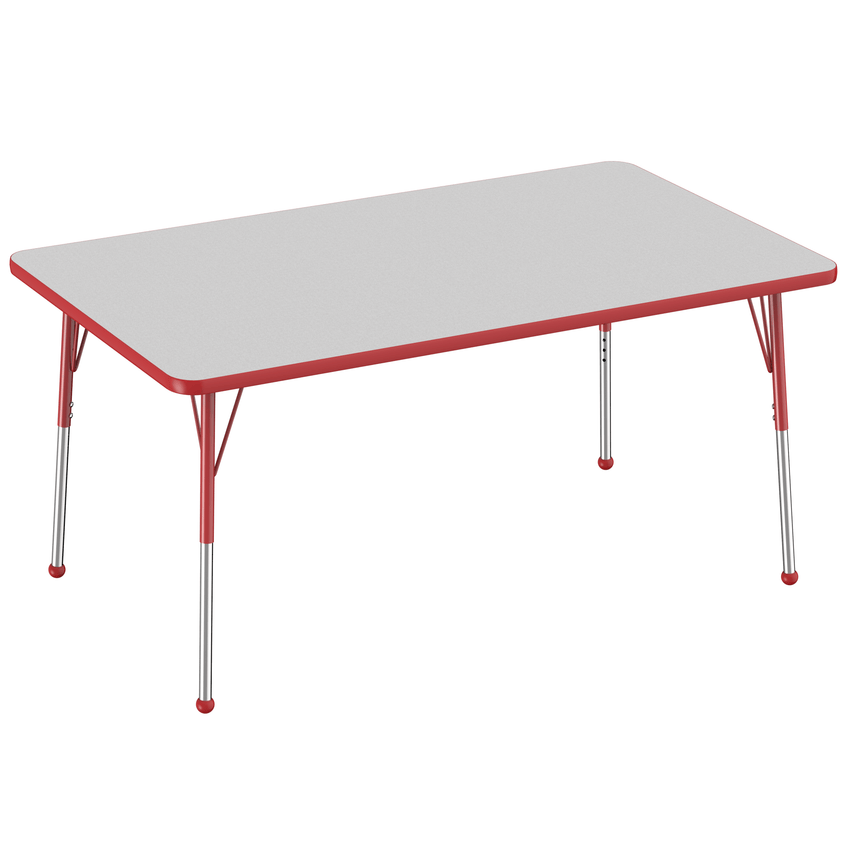 FDP 36" x 60" Rectangle T - Molding Activity Table with Adjustable Standard Ball Glide Legs (FDP - 10032 - XX) - SchoolOutlet