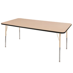 FDP 36" x 72" Rectangle T-Molding Activity Table with Adjustable Standard Swivel Glide Legs  (FDP-10035-XX)