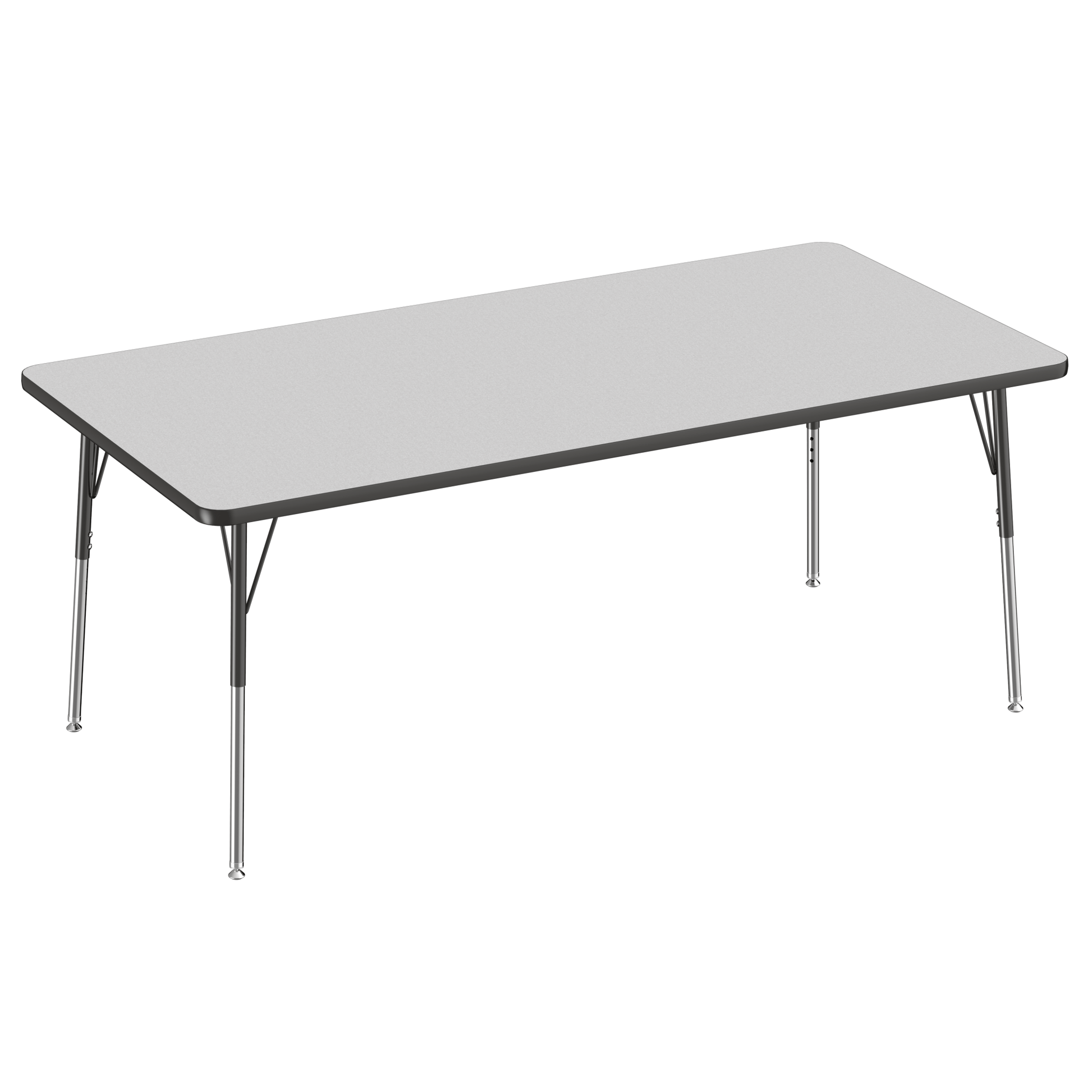 FDP 36" x 72" Rectangle T - Molding Activity Table with Adjustable Standard Swivel Glide Legs (FDP - 10035 - XX) - SchoolOutlet