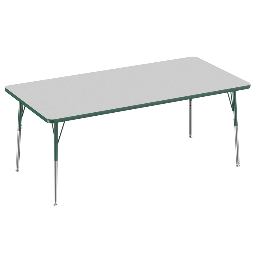 FDP 36" x 72" Rectangle T - Molding Activity Table with Adjustable Standard Swivel Glide Legs (FDP - 10035 - XX) - SchoolOutlet