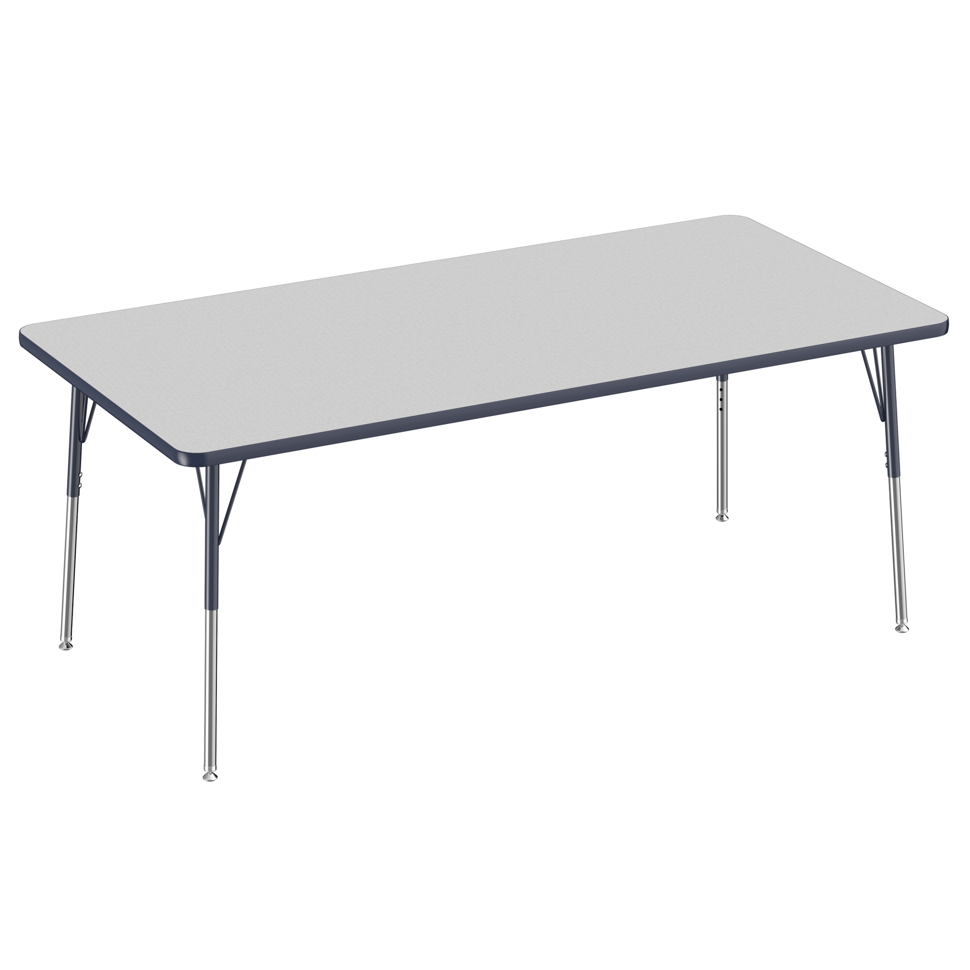 FDP 36" x 72" Rectangle T - Molding Activity Table with Adjustable Standard Swivel Glide Legs (FDP - 10035 - XX) - SchoolOutlet