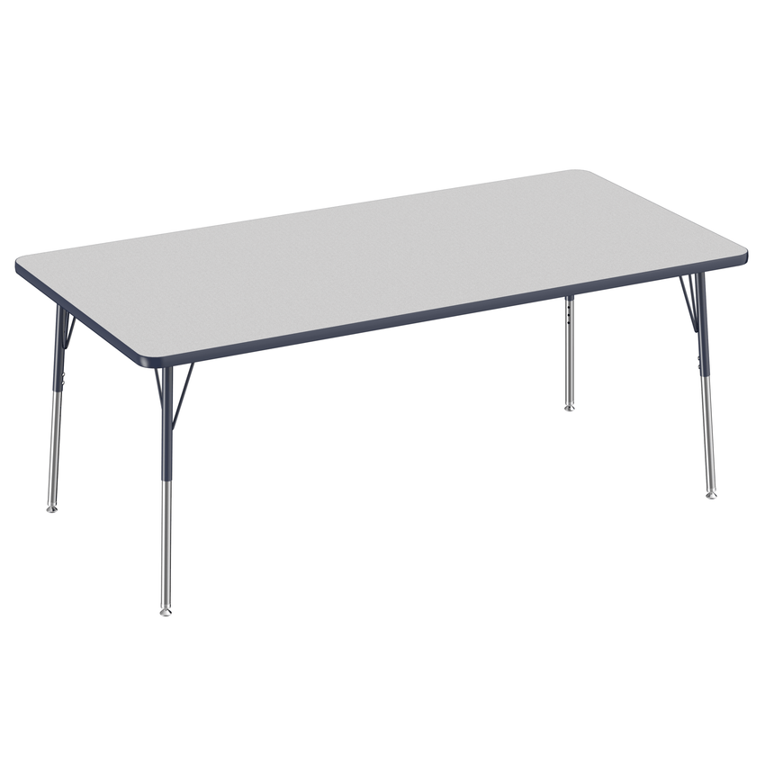 FDP 36" x 72" Rectangle T - Molding Activity Table with Adjustable Standard Swivel Glide Legs (FDP - 10035 - XX) - SchoolOutlet