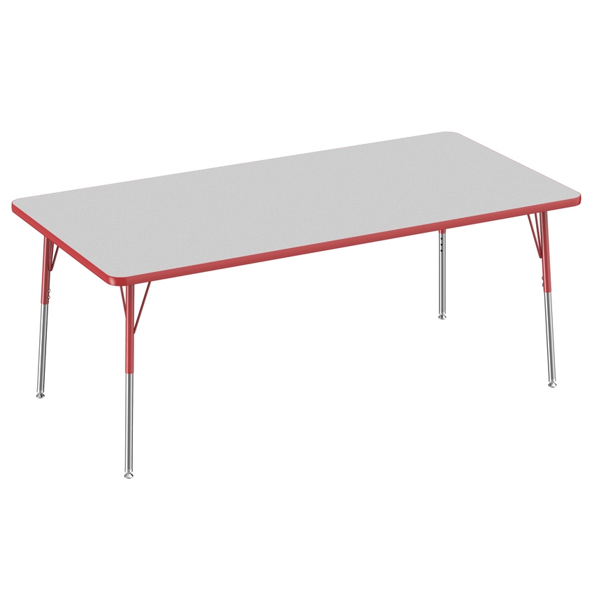 FDP 36" x 72" Rectangle T - Molding Activity Table with Adjustable Standard Swivel Glide Legs (FDP - 10035 - XX) - SchoolOutlet